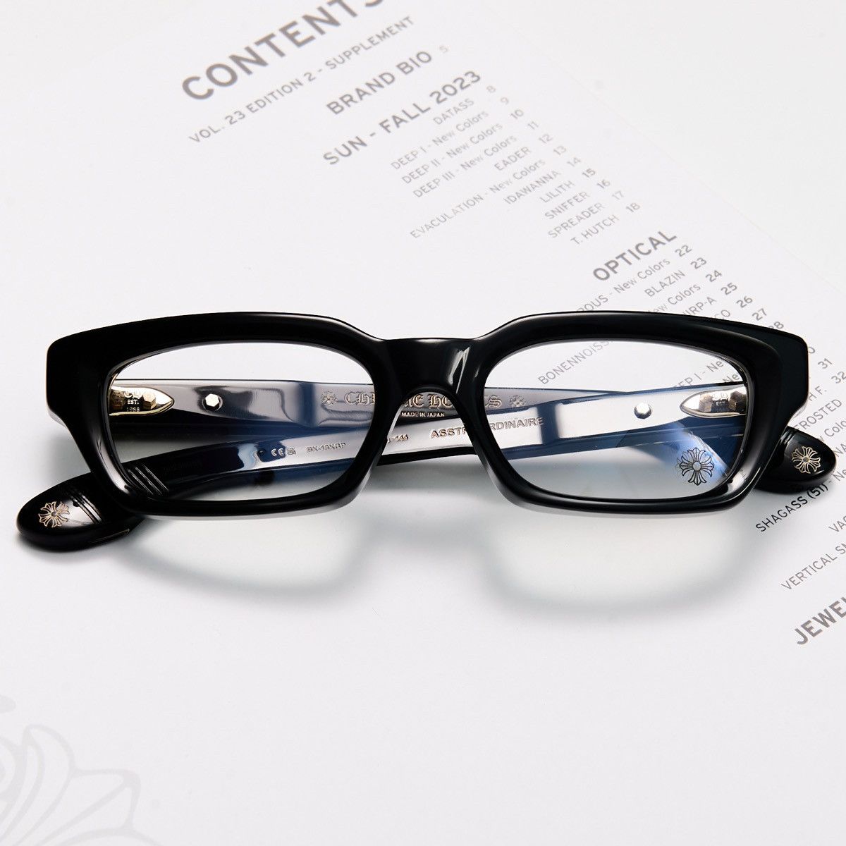 Chrome Hearts CHROME HEARTS ASSTRAORDINAIRE BLACK - 18K GOLD PLATED GLASSES Size ONE SIZE - 6 Thumbnail