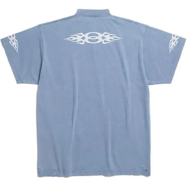 Balenciaga o1w1db10226 Burning Unity T-Shirt Oversized in Blue Size US XXL / EU 58 / 5 - 2 Thumbnail