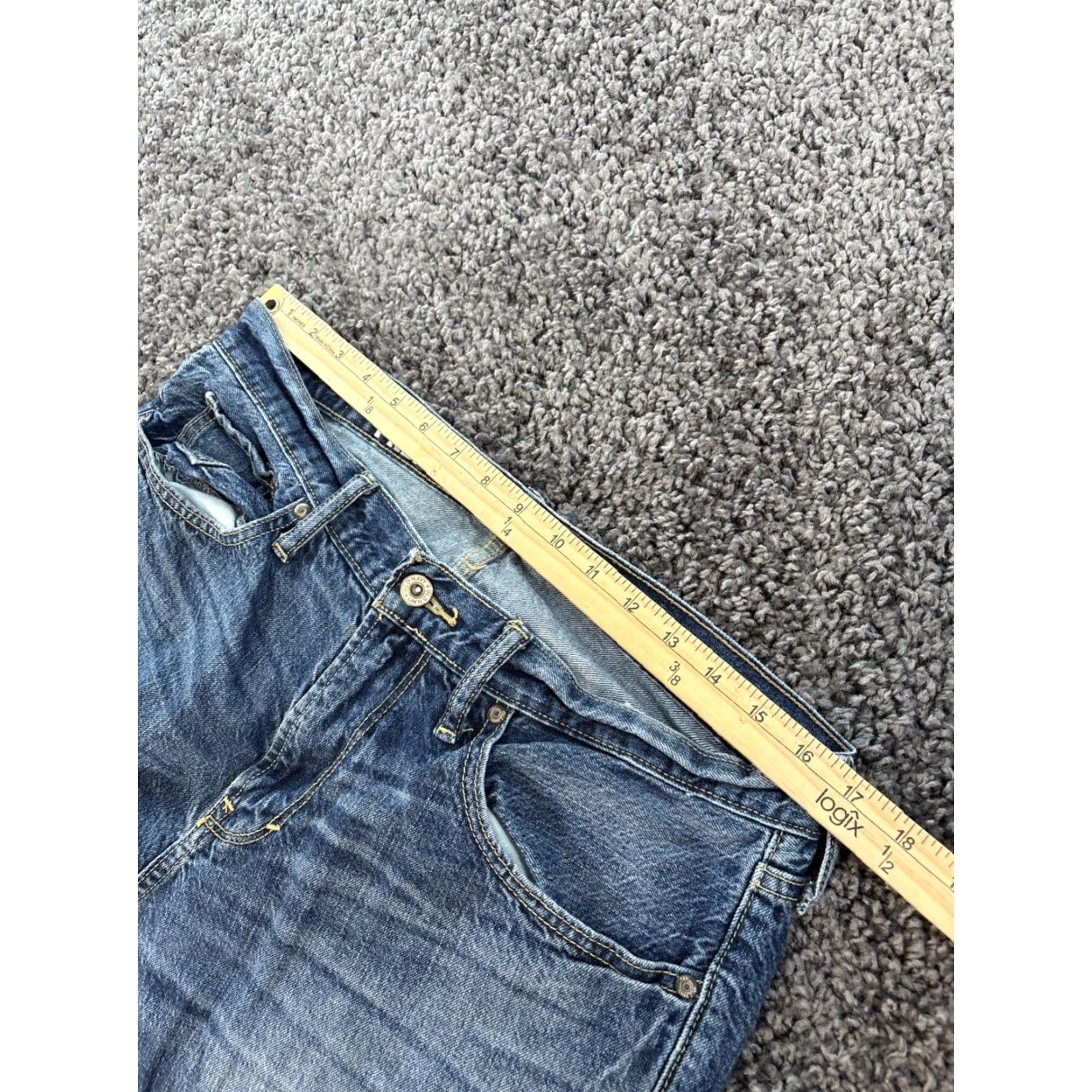 Old Navy Old Navy Jeans Mens 34x29 Distressed Bootcut Mid Wash Blue USA 90s Y2K Grunge Work Mens Jeans Size US 34 / EU 50 - 4 Thumbnail