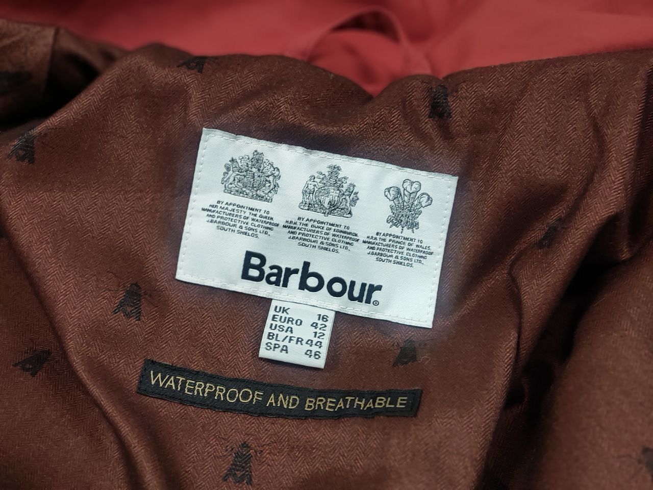 Barbour Barbour Roseate Waterproof Hooded Long Jacket brick color Size XL / US 12-14 / IT 48-50 - 13 Thumbnail