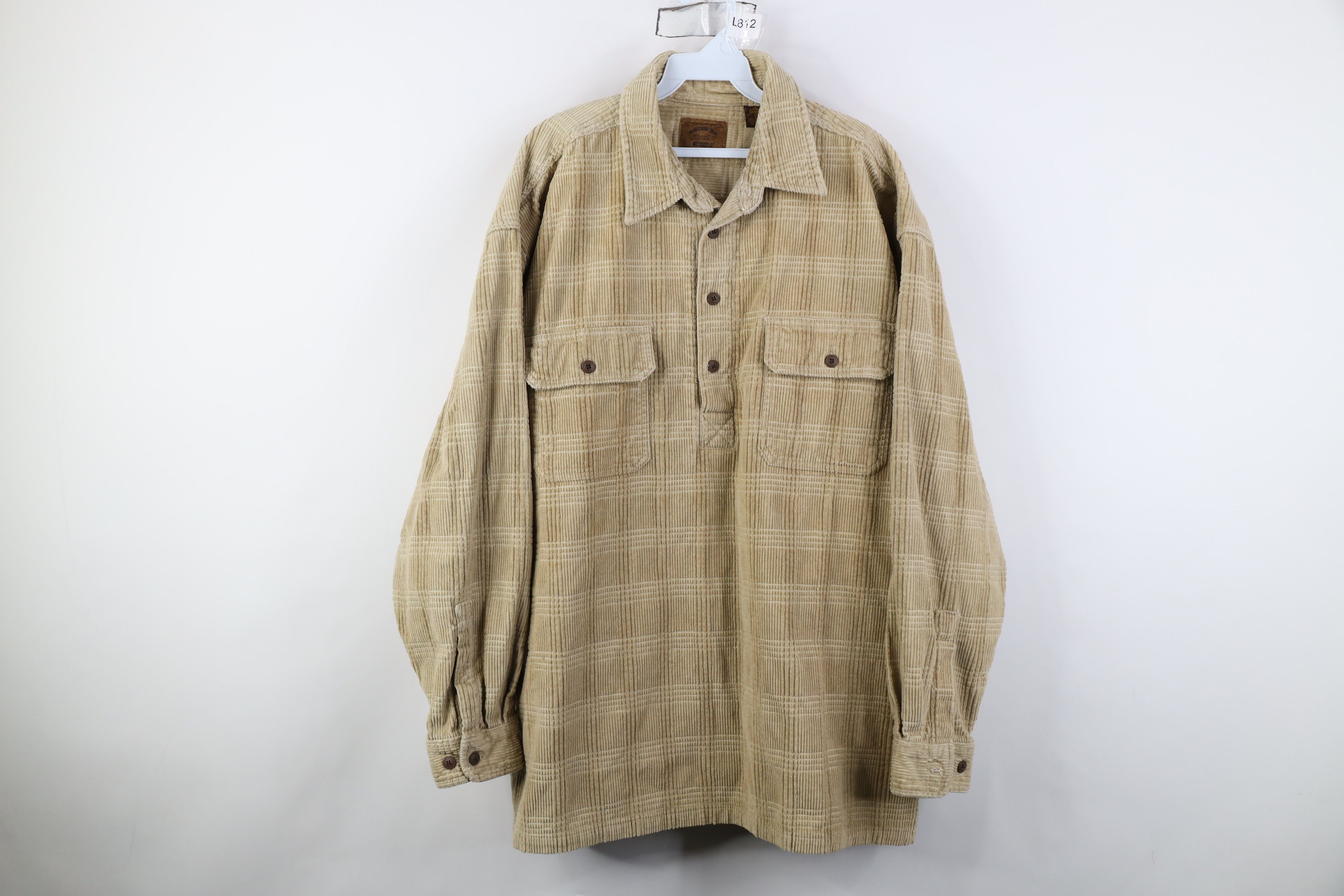 Vintage Vintage 90s Streetwear Corduroy Collared Henley Shirt Jacket Size US XL / EU 56 / 4 - 1 Thumbnail