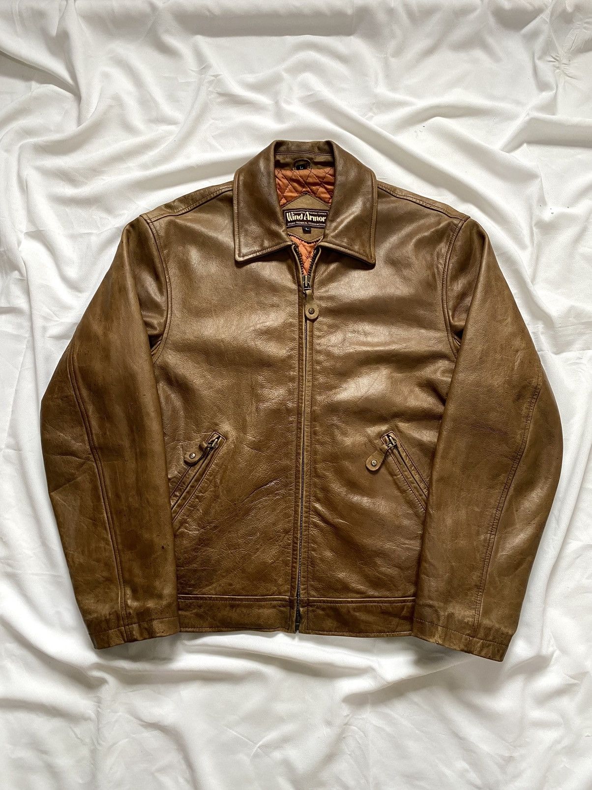 ジャケット・アウター Vintage Wind Armor Lamb Leather Jacket Japanese Brand × Vintage Vintage Wind armor leather jacket | Grailed