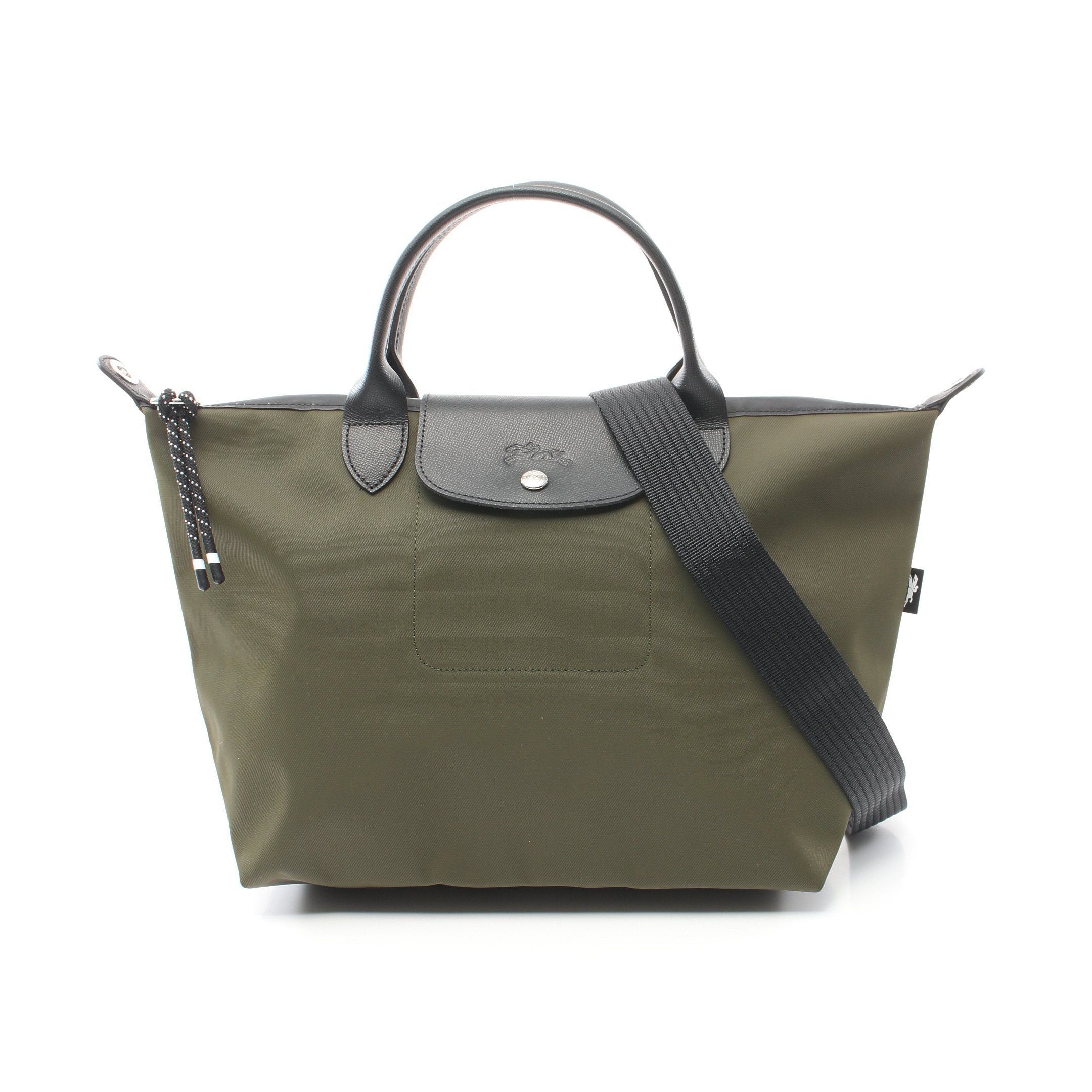Longchamp Longchamp Le Preage Energy L Top Handle Handbag Tote Bag Nylon Leather Khaki Green Black Size ONE SIZE - 1 Thumbnail