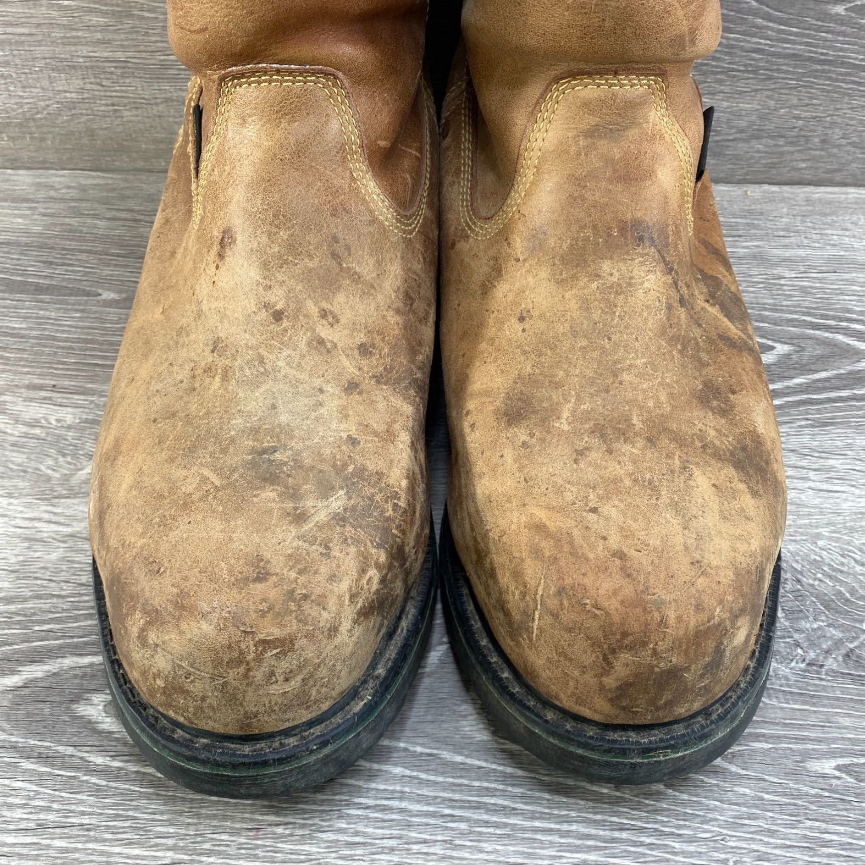 Vintage Hytest Mens 14 3E Brown Leather Waterproof Safety Steel Toe Work Boots Footrests Size US 13 / EU 46 - 4 Thumbnail
