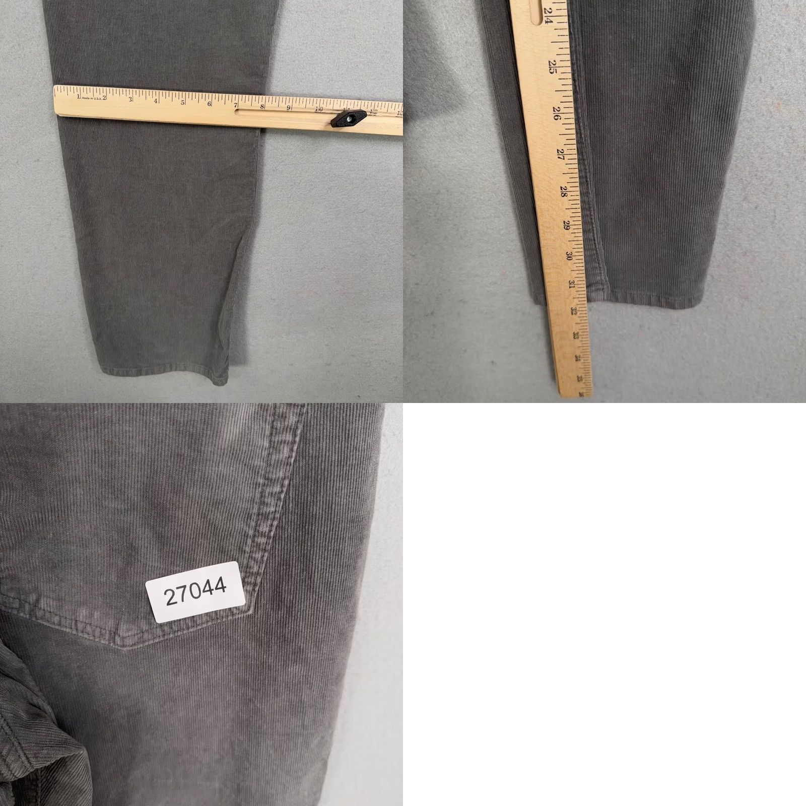 Lucky Brand Lucky Brand 121 Slim Men Grey Corduroy Pants 33x32 Chino Casual Modern Aesthetic Mens Size US 33 - 8 Thumbnail