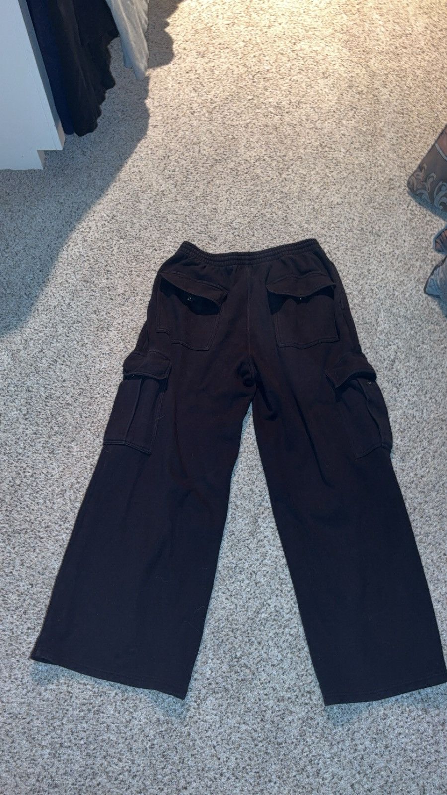 SKIMS SKIMS COTTON FLEECE OVERSIZED CARGO PANT | ONYX Size 34" / US 12 / IT 48 - 3 Thumbnail