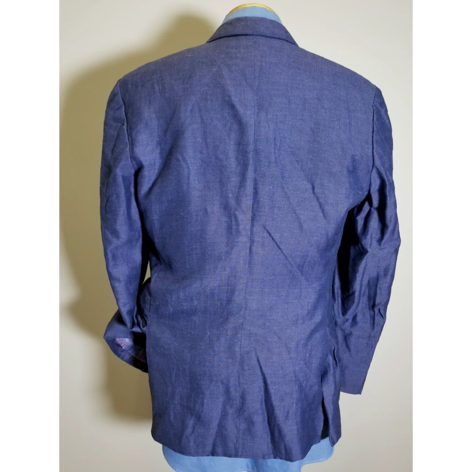 Vintage Bespoke 40L Purple Linen Silk Sport Coat Blazer Jacket Rahman Fashions Notch Lapel Two Button 4-Button Surgeon Cuffs Long Solid Vintage? No—Wait Size 40R - 4 Thumbnail