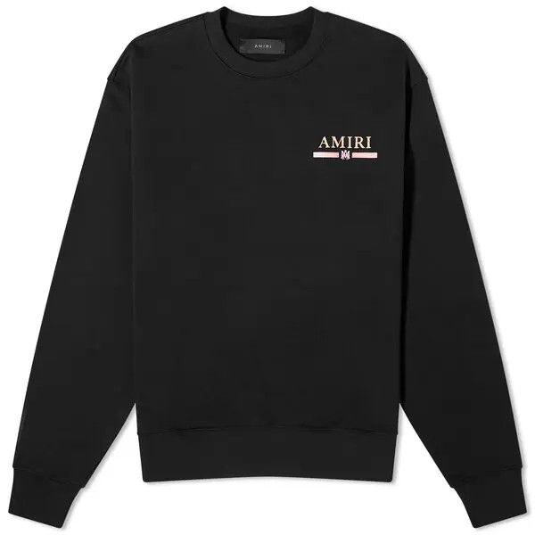 Amiri o1mle0326 MA Watercolor Bar Crewneck Sweatshirt in Black Size US S / EU 44-46 / 1 - 1 Thumbnail