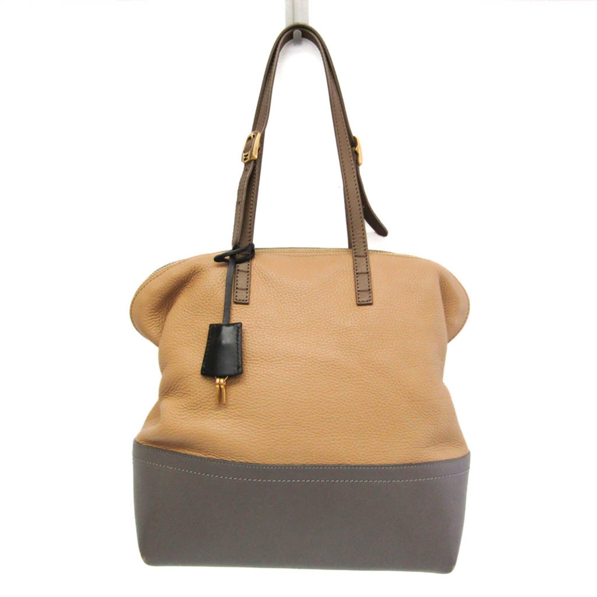 Fendi Fendi Selleria 8BN232 Women's Leather Tote Bag Grayish,Light Brown Size ONE SIZE - 1 Thumbnail