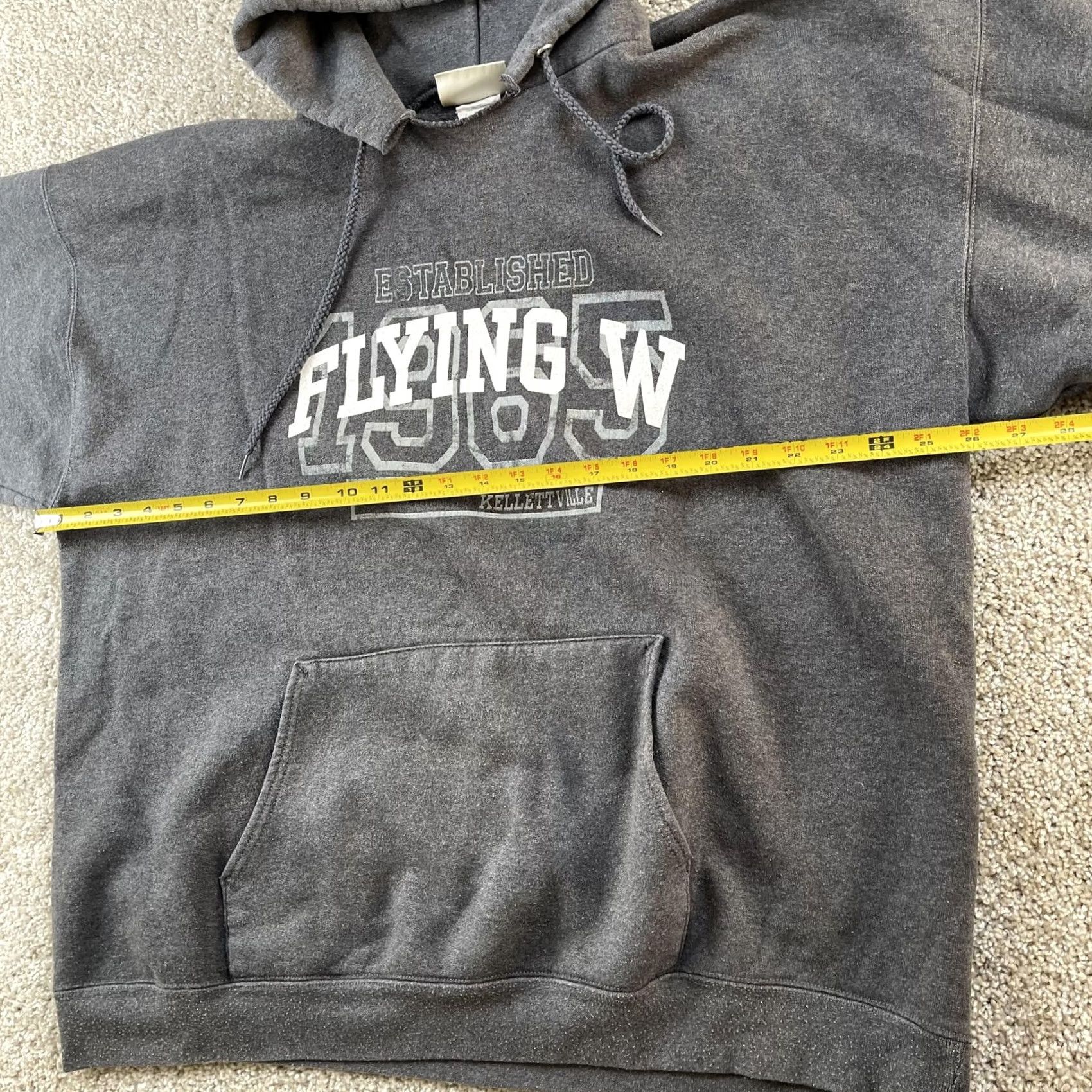 Hanes VINTAGE Hanes Hoodie Mens XL Gray Flying W Kellettville Fleece Pullover Sweatshirt Size US XL / EU 56 / 4 - 7 Thumbnail