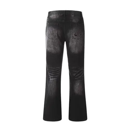 Japanese Brand × Jean Men's hippie back pocket ripped loose washed flared jeans Size US 32 / EU 48 - 2 Thumbnail