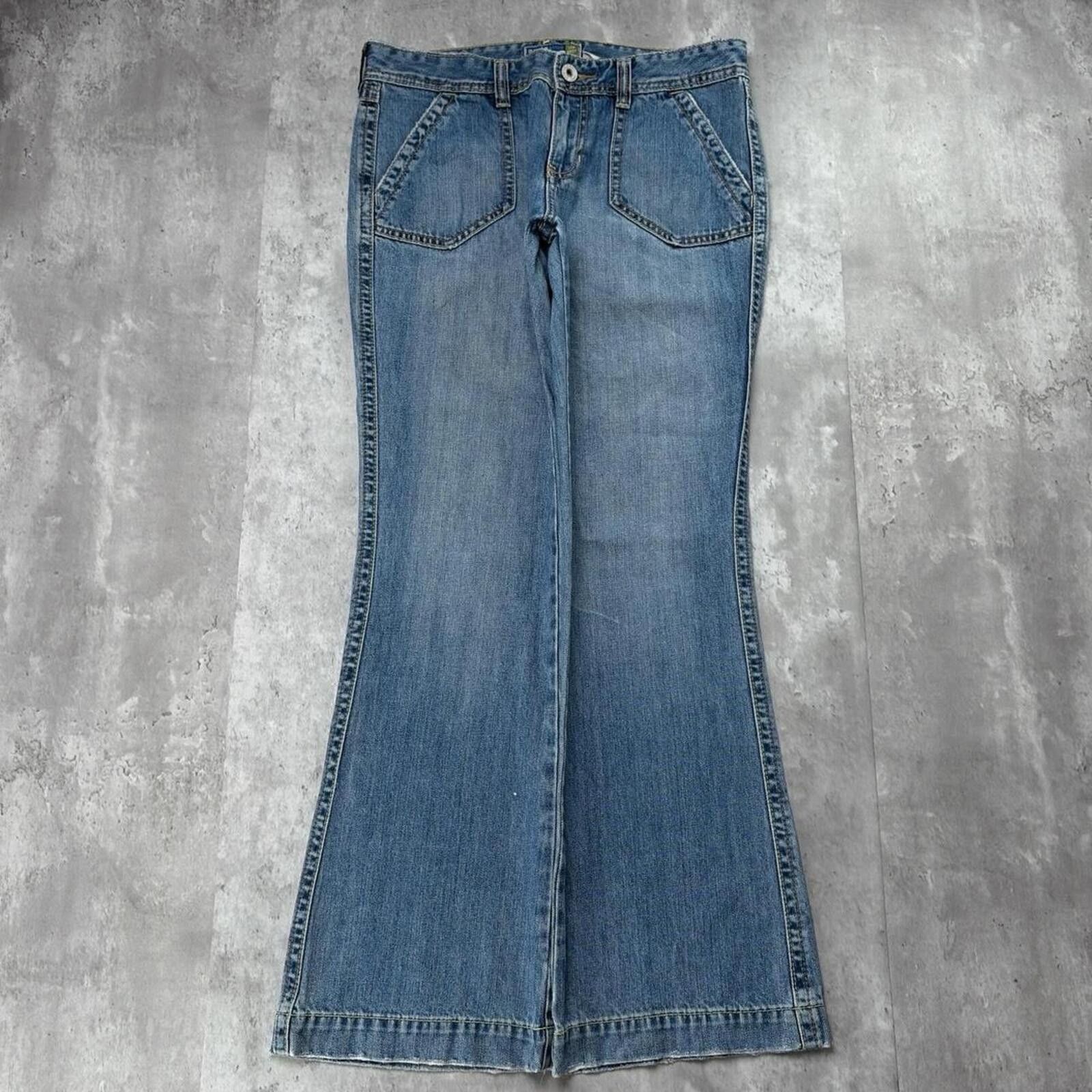 Old Navy Y2K Blue Old Navy Low Rise Flared Gothic Denim Jeans Size 32" / US 10 / IT 46 - 1 Thumbnail