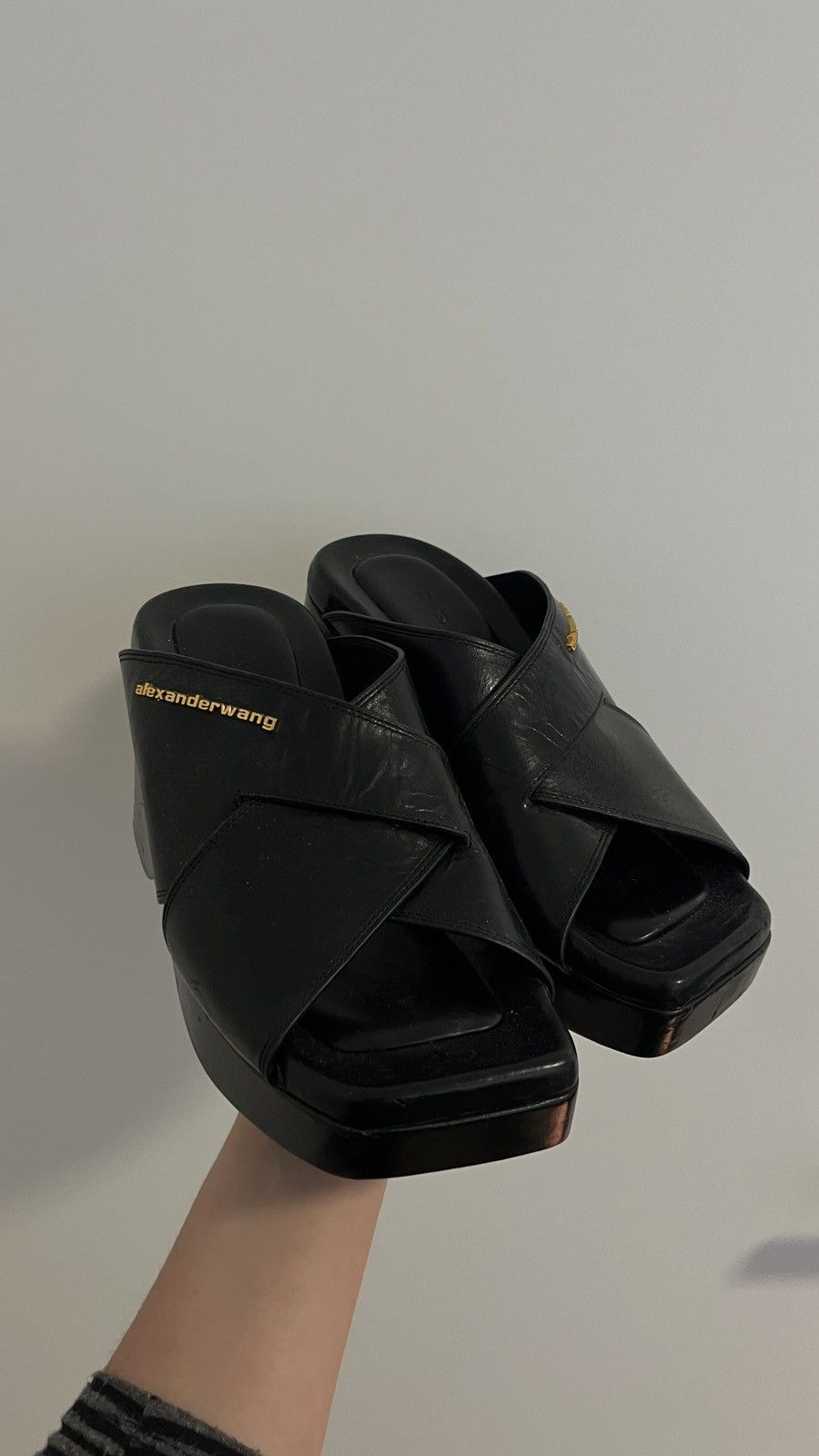 Alexander Wang Alexander Wang Plattform Slides Black Size US 8.5 / IT 38.5 - 2 Thumbnail