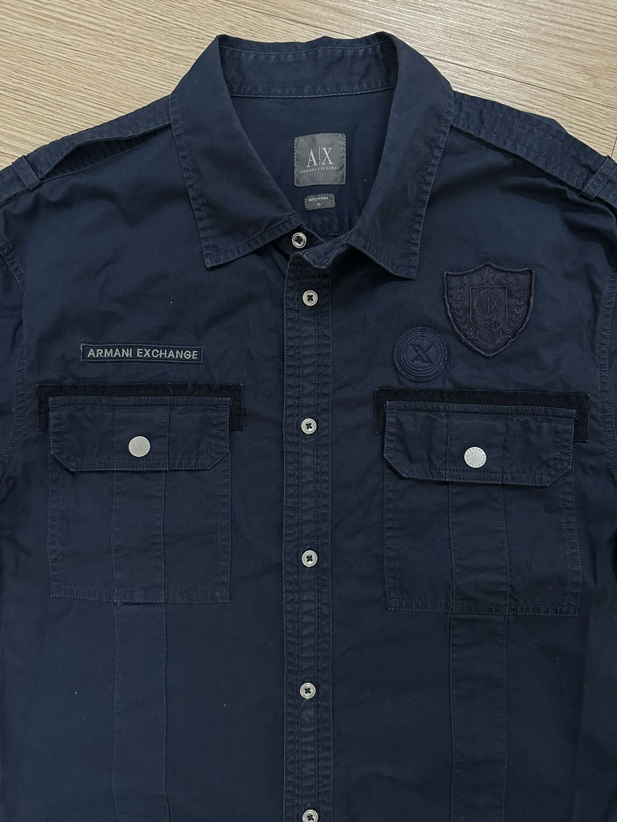 Armani Exchange × Beauty Beast Rare And Beautiful Armani Exchange Double Pocket Work Shirt Size US XL / EU 56 / 4 - 3 Thumbnail
