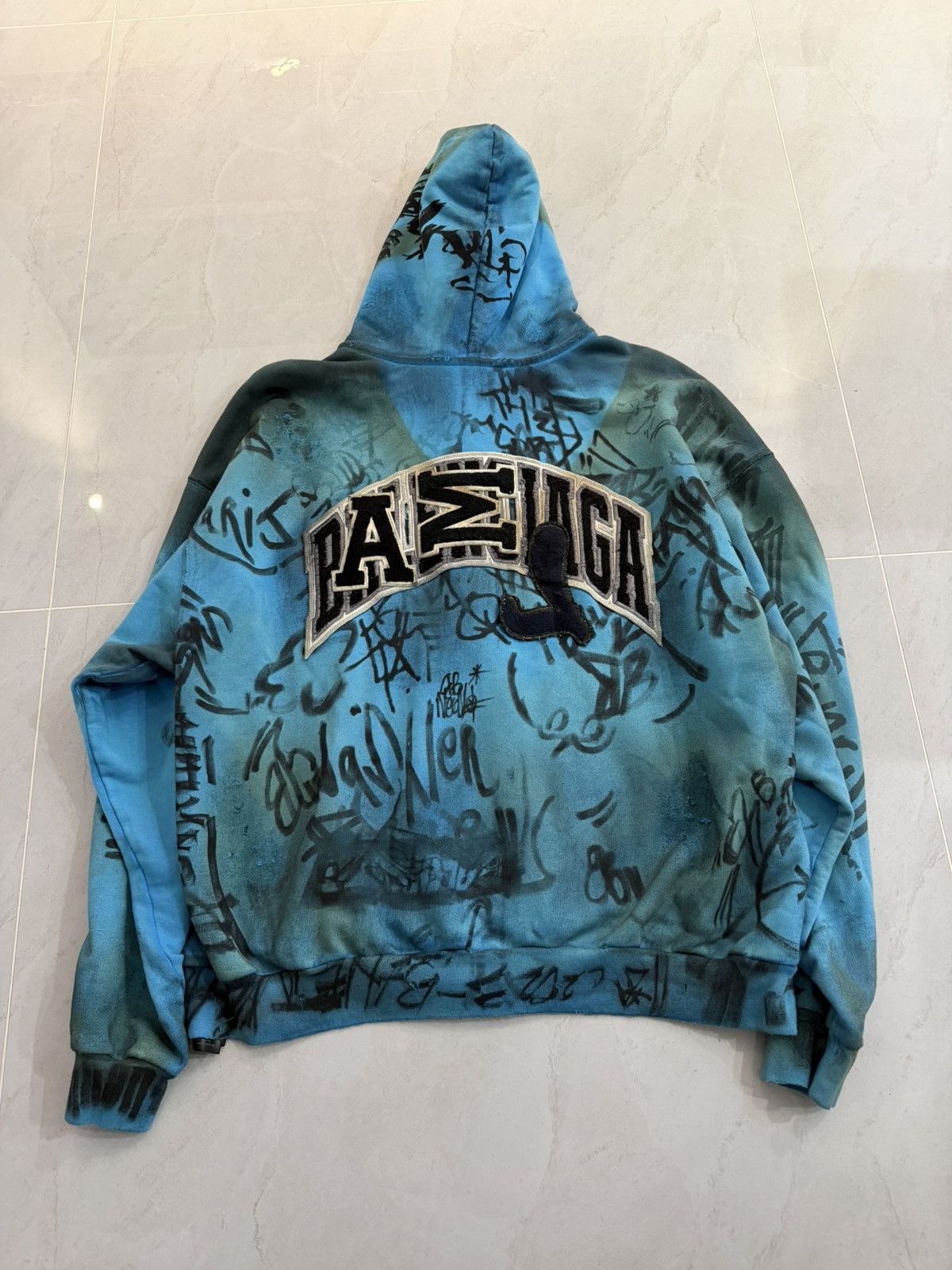 Balenciaga Balenciaga SS23 Blue Skate Graffiti Zip Hoodie Sz.S Size US S / EU 44-46 / 1 - 6 Thumbnail