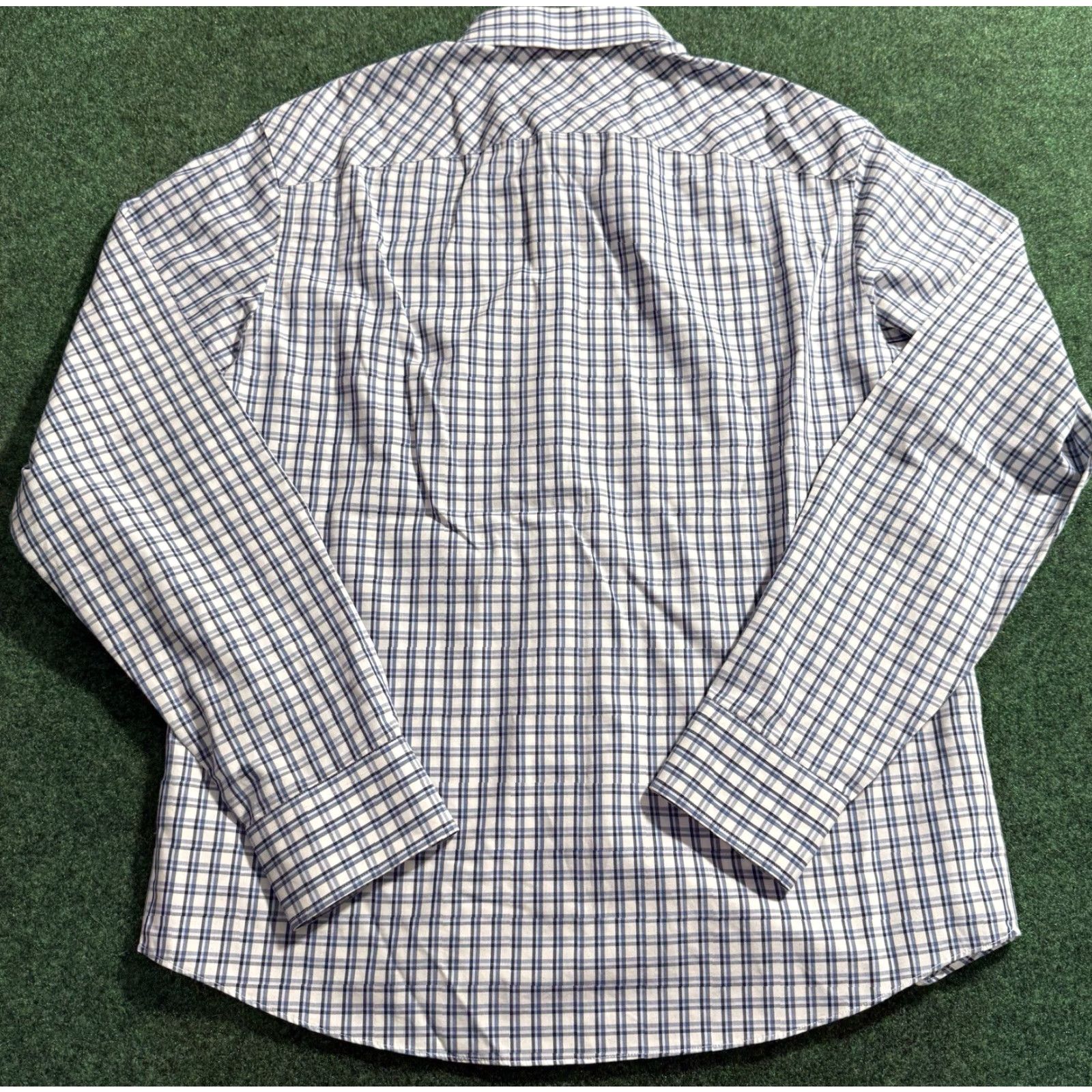 UNTUCKit UNTUCKit Men's Button-Up Shirt Medium White Blue Plaid Long Sleeve Wrinkle Free Seasonal Casual Regular Collar Spread Button-Up Shirt Size US M / EU 48-50 / 2 - 2 Thumbnail