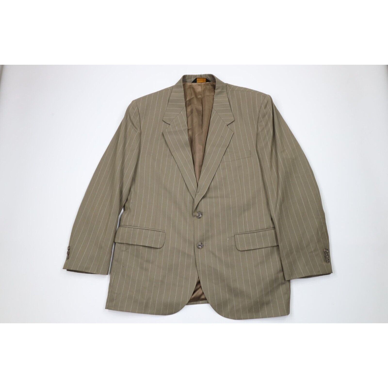 Vintage Vintage 70s Streetwear 2 Piece Pinstriped Suit Wedding Size 44R - 2 Thumbnail