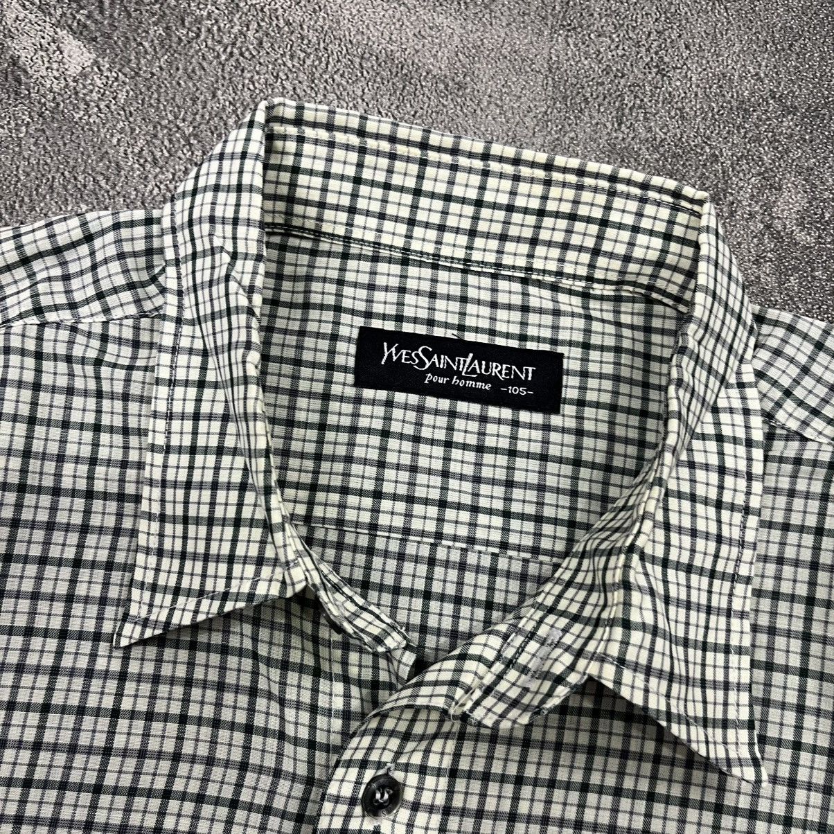 Yves Saint Laurent YVES SAINT LAURENT YSL pour homme plaid button up shirt Size US XL / EU 56 / 4 - 5 Thumbnail
