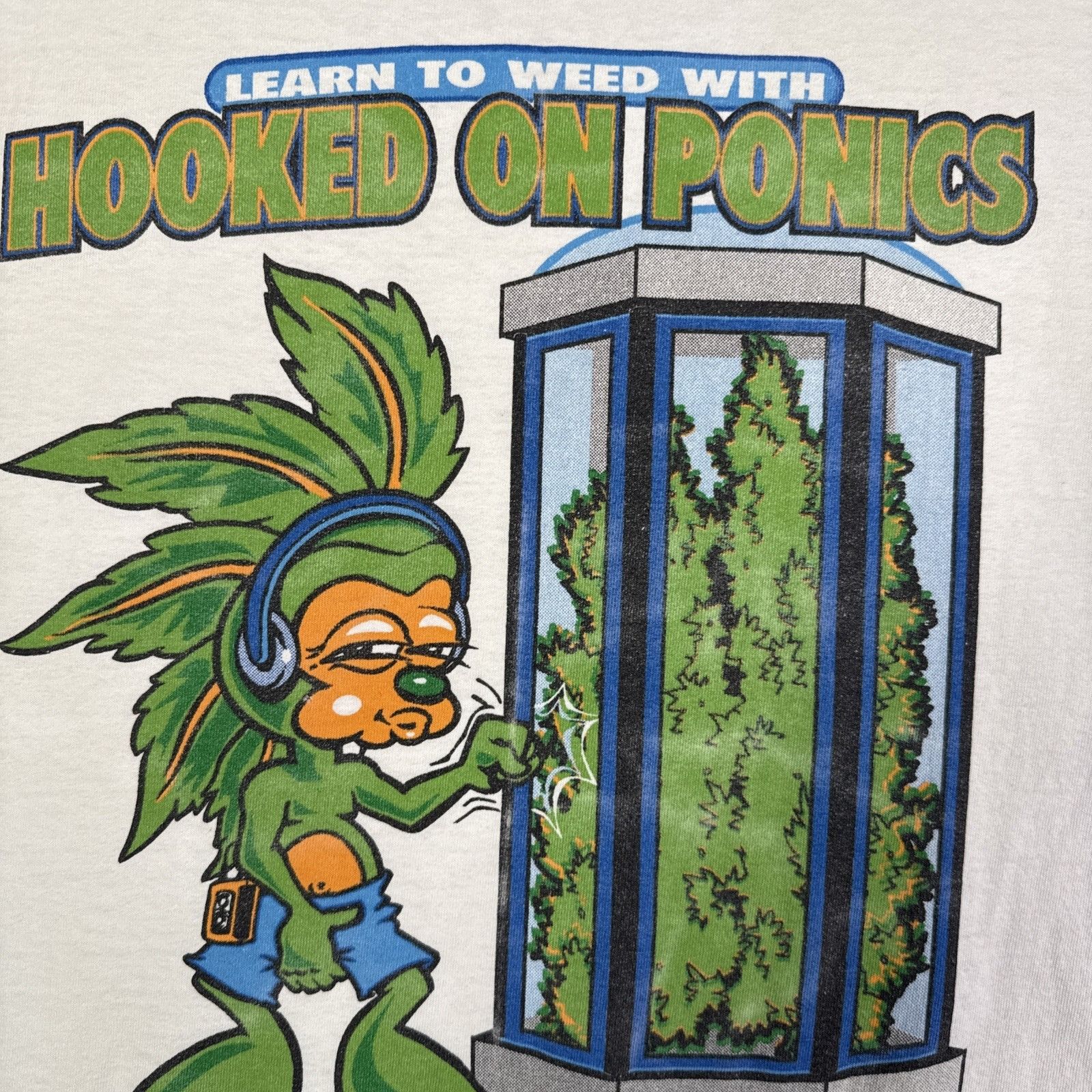 Vintage Sonic Mens 2XL White 90s Chronic Weed Parody Funny