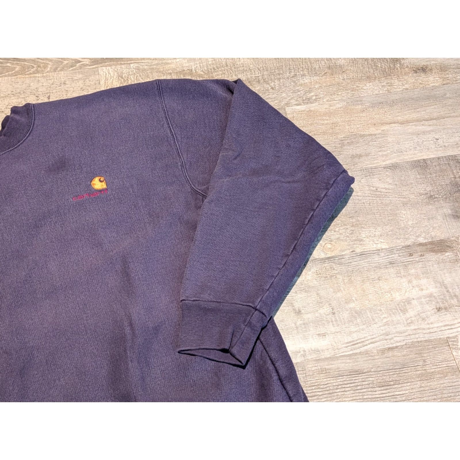 Carhartt VINTAGE Carhartt Rugged Outdoor Sweatshirt Crewneck XL Blue, Unisex Adults, Pullover, Heavyweight, Logo Embroidered, 80s Grunge, Workwear Size US XL / EU 56 / 4 - 4 Thumbnail