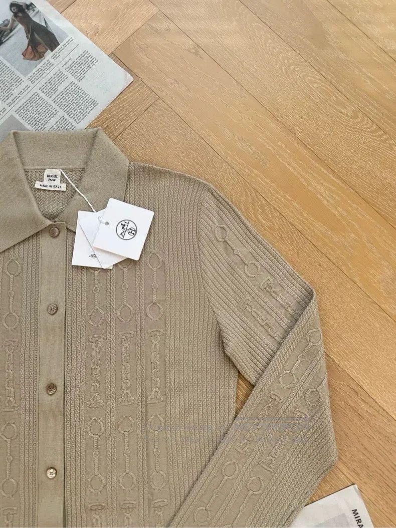 Hermes Hermes Autumn and Winter Women's Shirt Wool Knit Cardigan Size S / US 4 / IT 40 - 5 Thumbnail