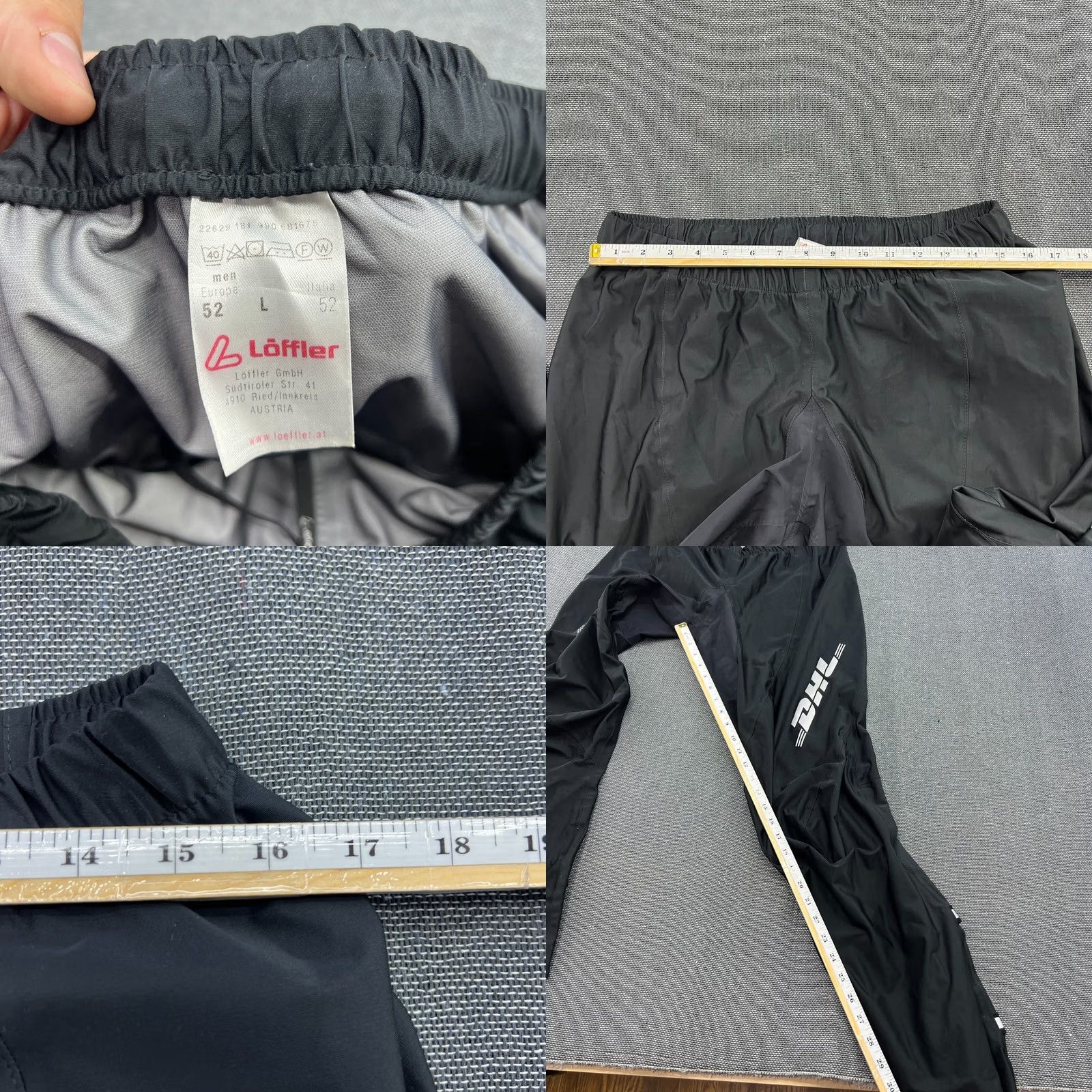 Vintage Loeffler Gore Tex Active Pants Mens Large 52 Black Taped Seams Bicycle Rain Track Pants Athletic Warm Weather Activewear Pants Mens L Black Loeffler Size US 33 - 8 Thumbnail