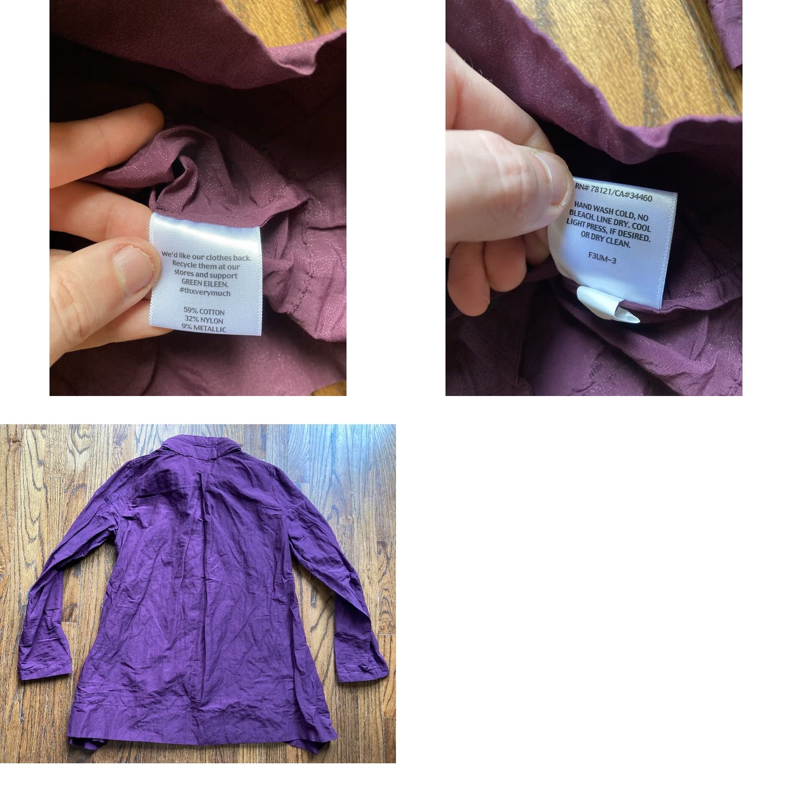 Eileen Fisher Eileen Fisher Womens Purple Windbreaker Jacket Size XS Zip Snap Casual Outdoor Size XS / US 0-2 / IT 36-38 - 8 Thumbnail