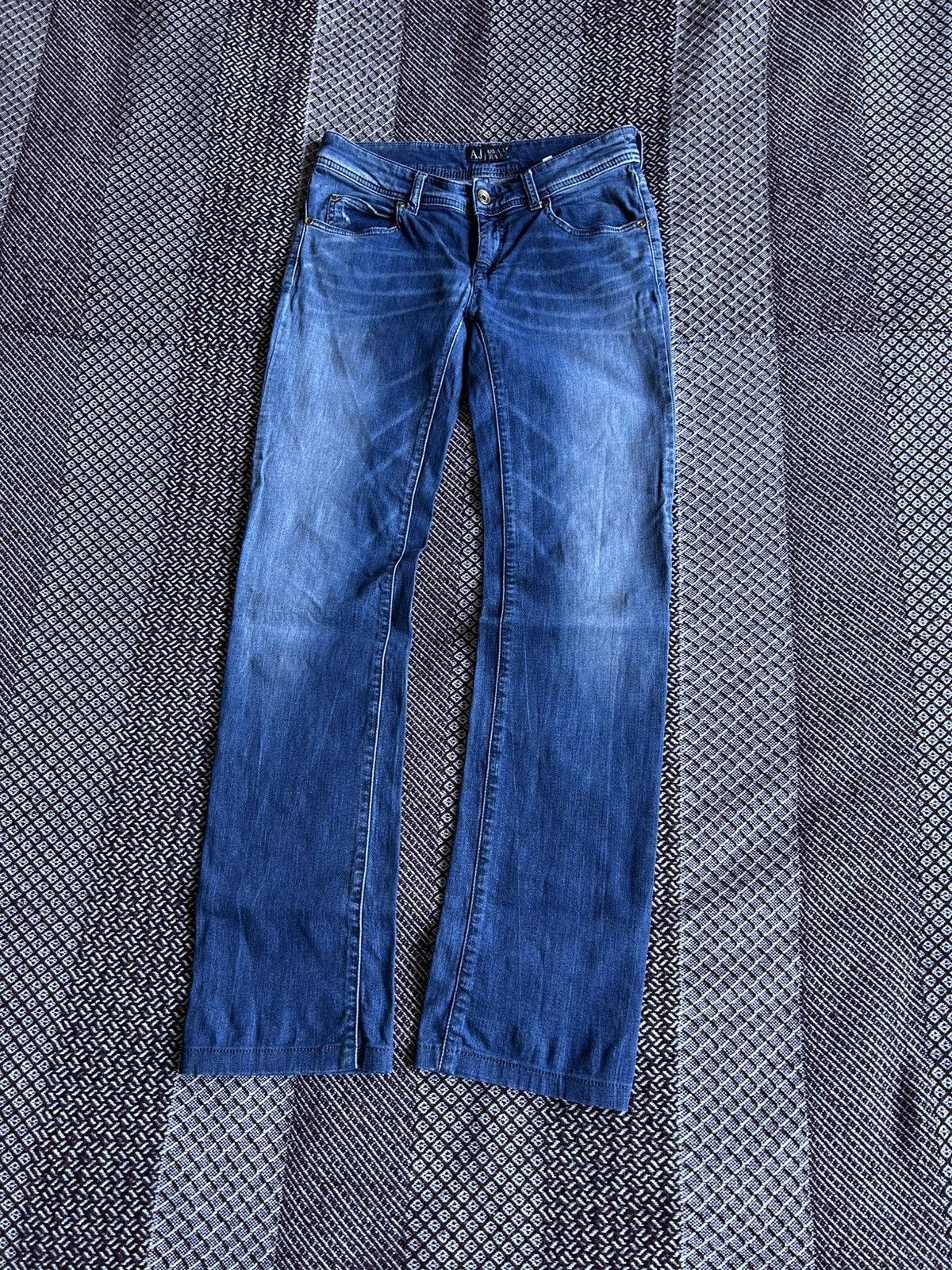 Armani × Vintage Vintage Armani Washed Straight Solid Jeans Small Logo Sz 27 Size US 27 - 7 Thumbnail