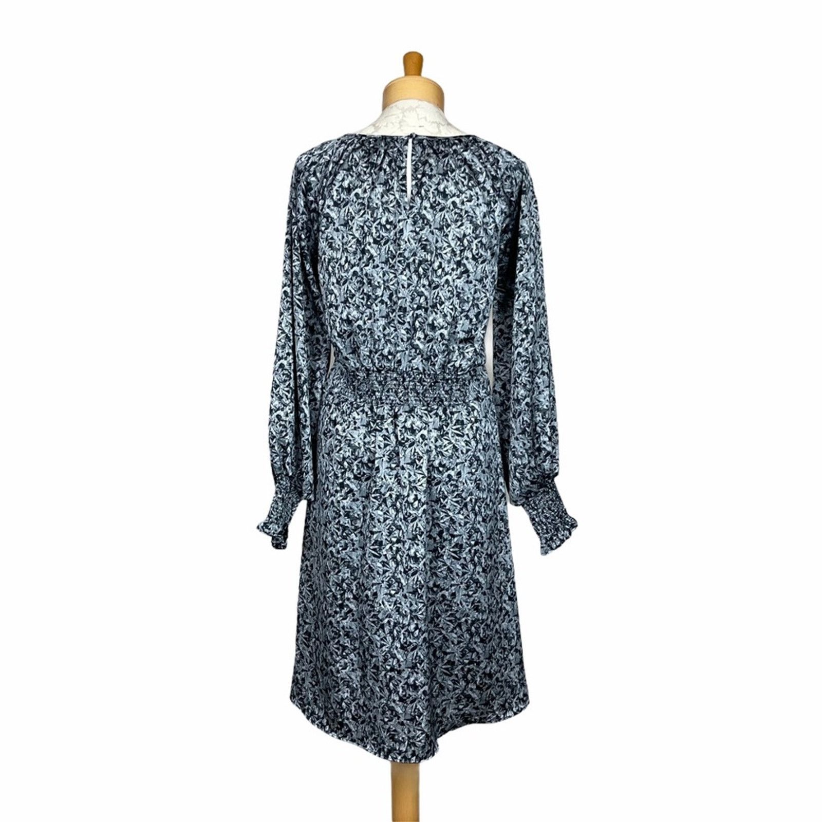 Halston H by Halston Long Sleeve Leaf Print Dress Gray M Size M / US 6-8 / IT 42-44 - 6 Thumbnail