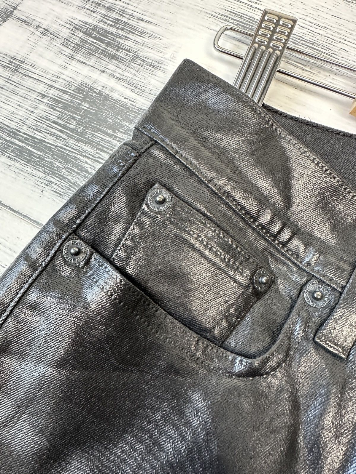 Ralph Lauren RALPH LAUREN Black Label Wax Coated Jeans Pants Women’s 27 Size 27" / US 4 / IT 40 - 7 Thumbnail