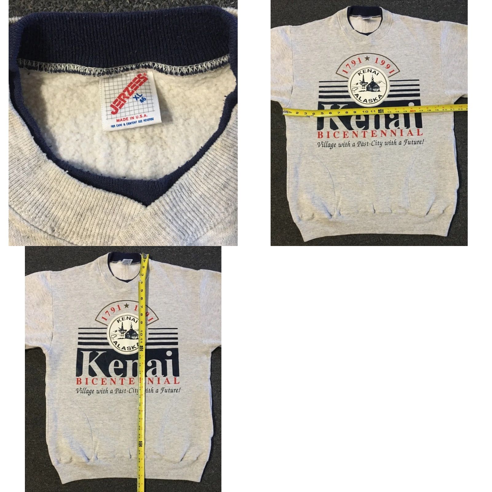 Vintage VINTAGE 90s Kenai Alaska Bicentennial Faded Sweatshirt Gray M USA College University Grunge Pullover Hoodie Pockets Mens Size US M / EU 48-50 / 2 - 9 Thumbnail