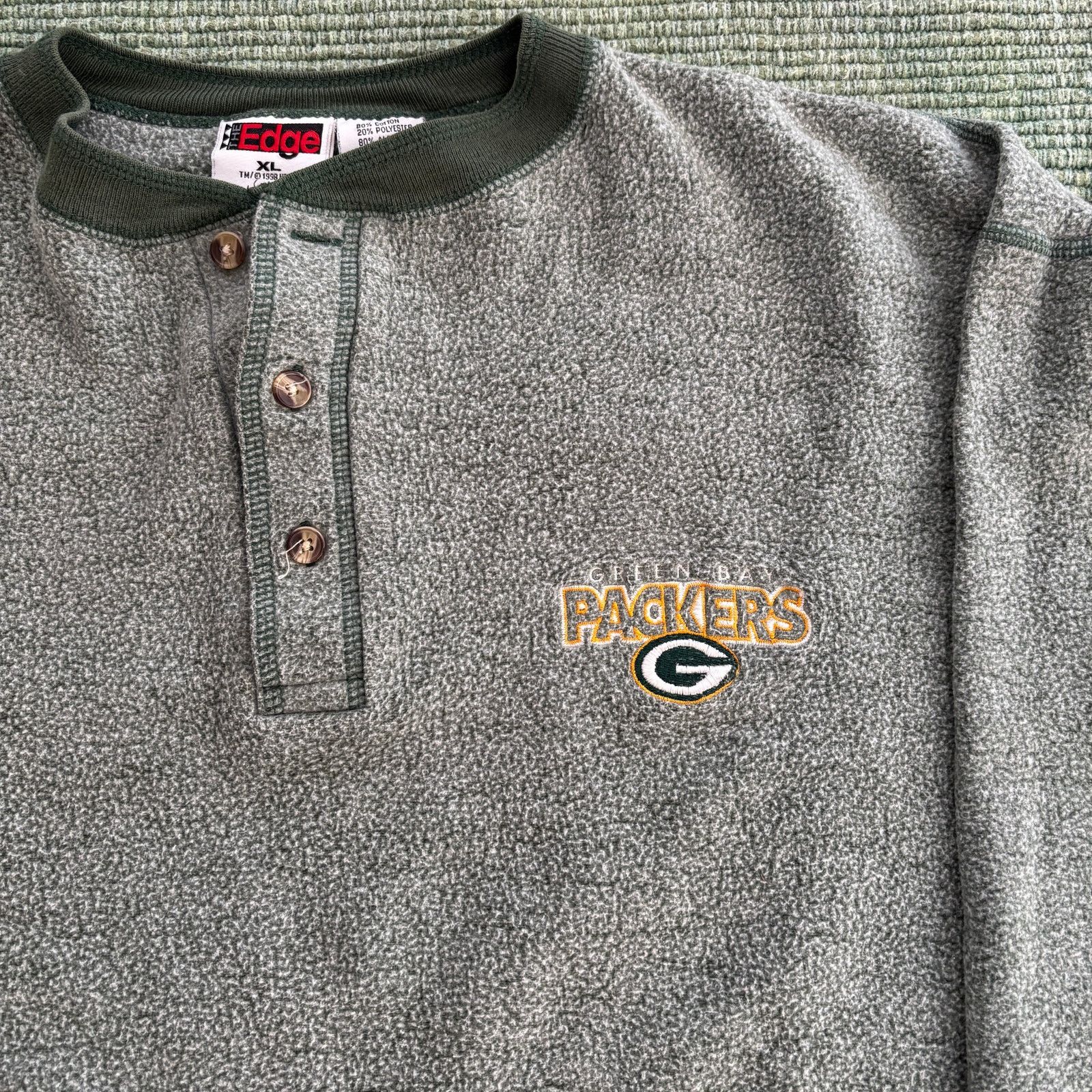 NFL × Vintage Vintage Green Bay Packers embroidered henley sweatshirt XL Size US XL / EU 56 / 4 - 2 Thumbnail