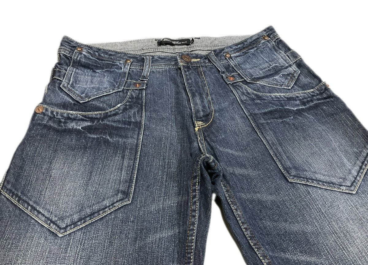 Japanese Brand 🔥Sick Y2K Root Three Stye Flared Denim Size US 32 / EU 48 - 3 Thumbnail