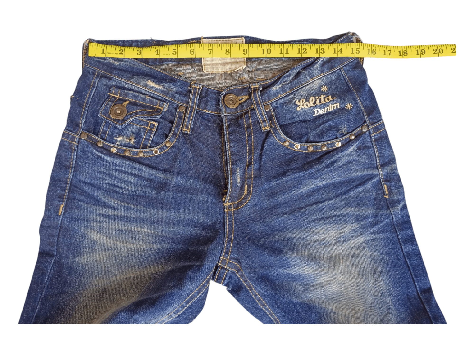 Japanese Brand Crazy Lolita Skulls Embroidery Mud Max Jeans Size US 28 / EU 44 - 17 Thumbnail