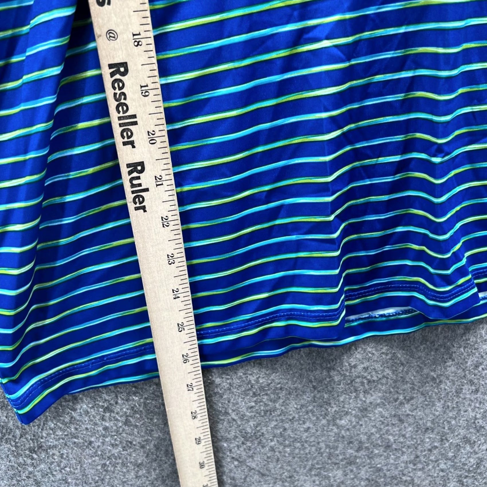 Vintage Reel Legends Shirt Womens 1X Blue Stripes V Neck Casual Tee Cotton Activewear Size XL / US 12-14 / IT 48-50 - 6 Thumbnail