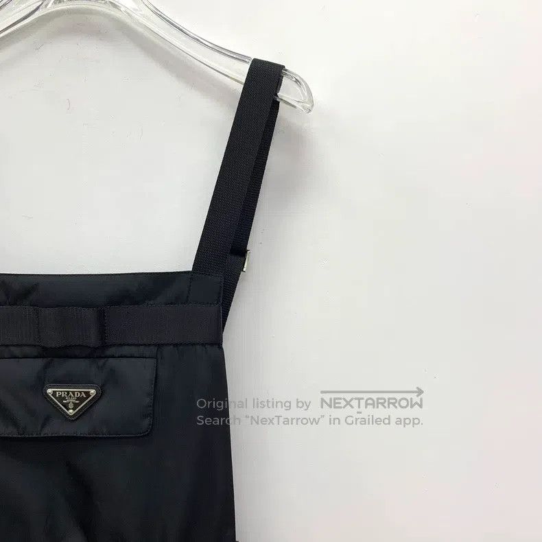 Prada Prada Black triangle nylon bib pants Size 27" / US 4 / IT 40 - 3 Thumbnail