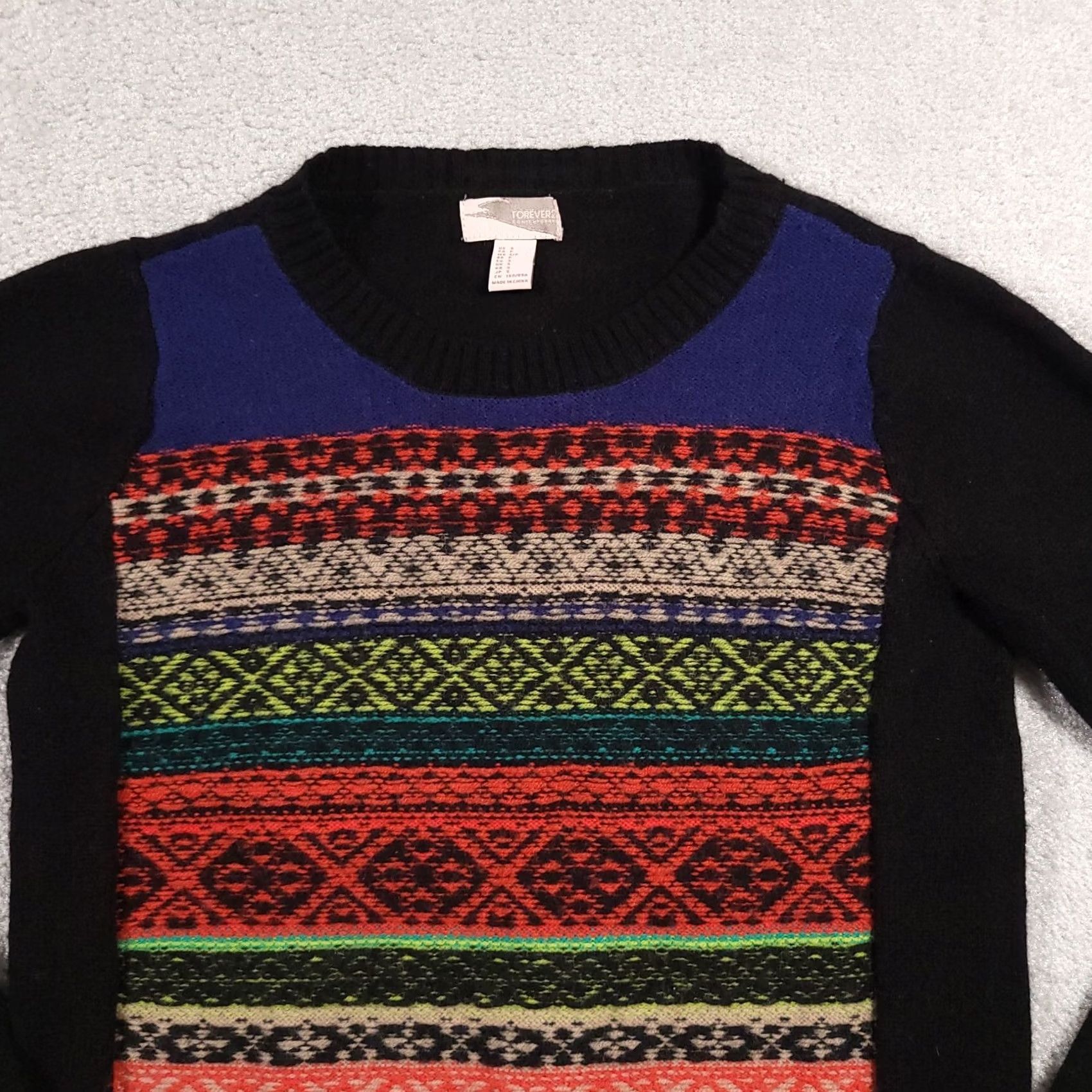 Forever 21 FOREVER 21 Sweater Women's Small Aztec Print Wool Blend Multicolor Size S / US 4 / IT 40 - 3 Thumbnail