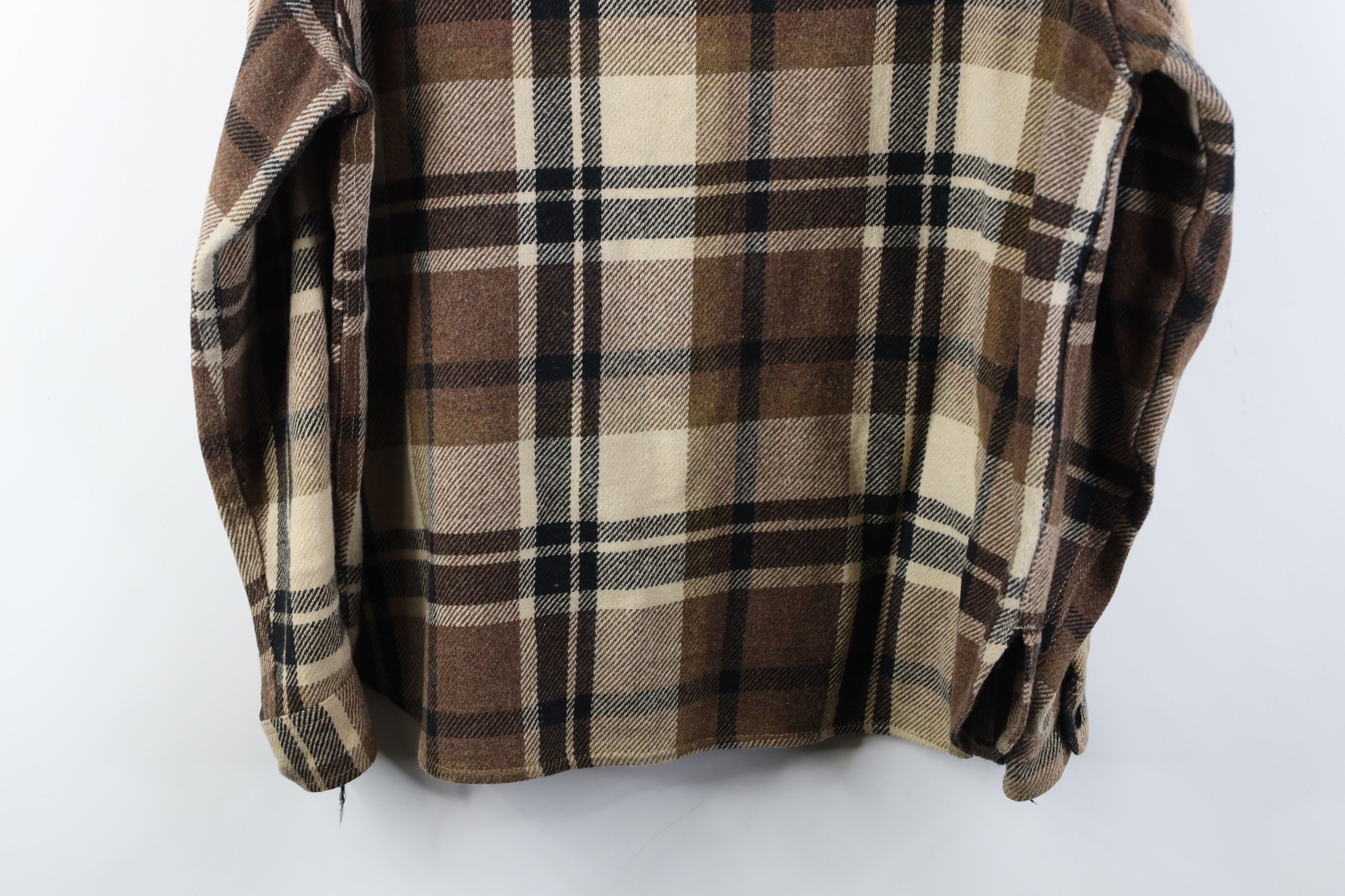 Vintage Vintage 60s Streetwear Wool CPO Shirt Jacket Jac Shirt Plaid Size US L / EU 52-54 / 3 - 14 Thumbnail
