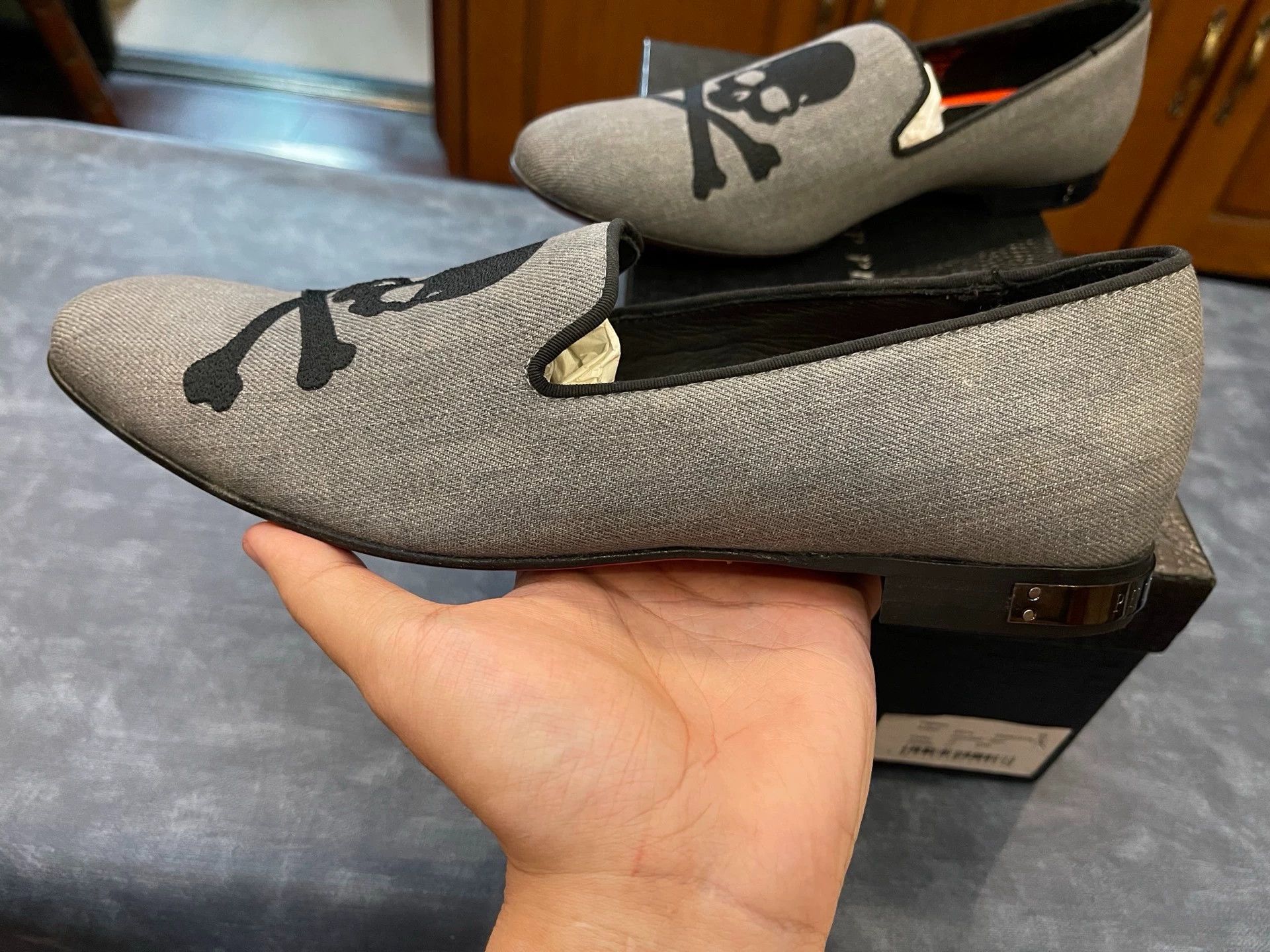 Philipp Plein Philipp Plein Woven Denim Skull Leather Shoes 41 Size US 9.5 / IT 39.5 - 2 Thumbnail