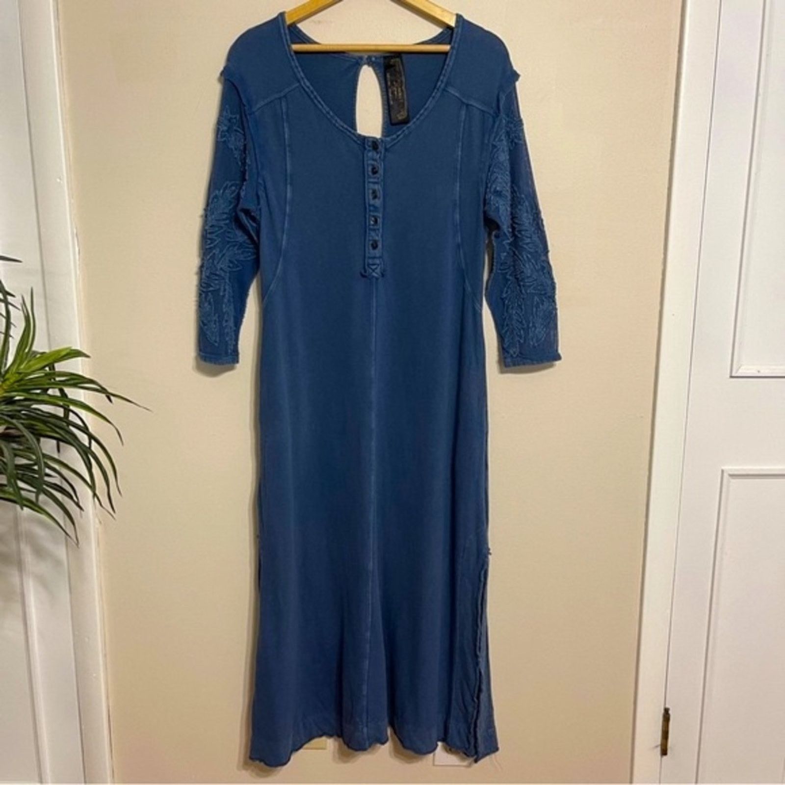Free People Free People New Romantics Blue Knit Scouting Day Maxi Dress Size S / US 4 / IT 40 - 2 Thumbnail