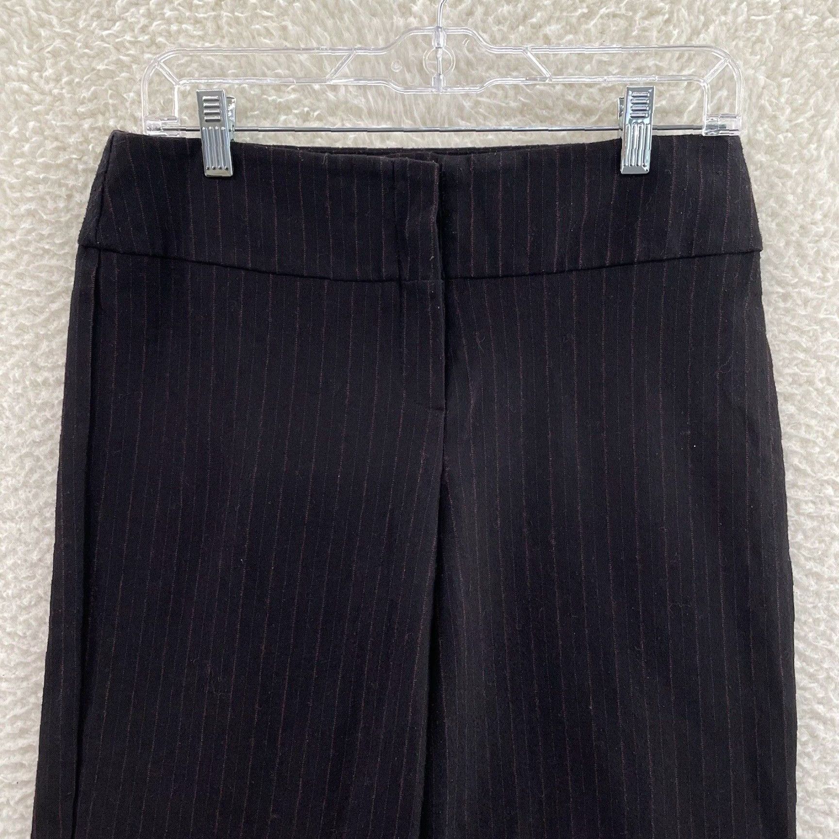 Vintage VINTAGE Y2K Trousers Pants 12 30 Black Pinstripe Wide Flare Leg Corpcore Office Size 34" / US 12 / IT 48 - 3 Thumbnail