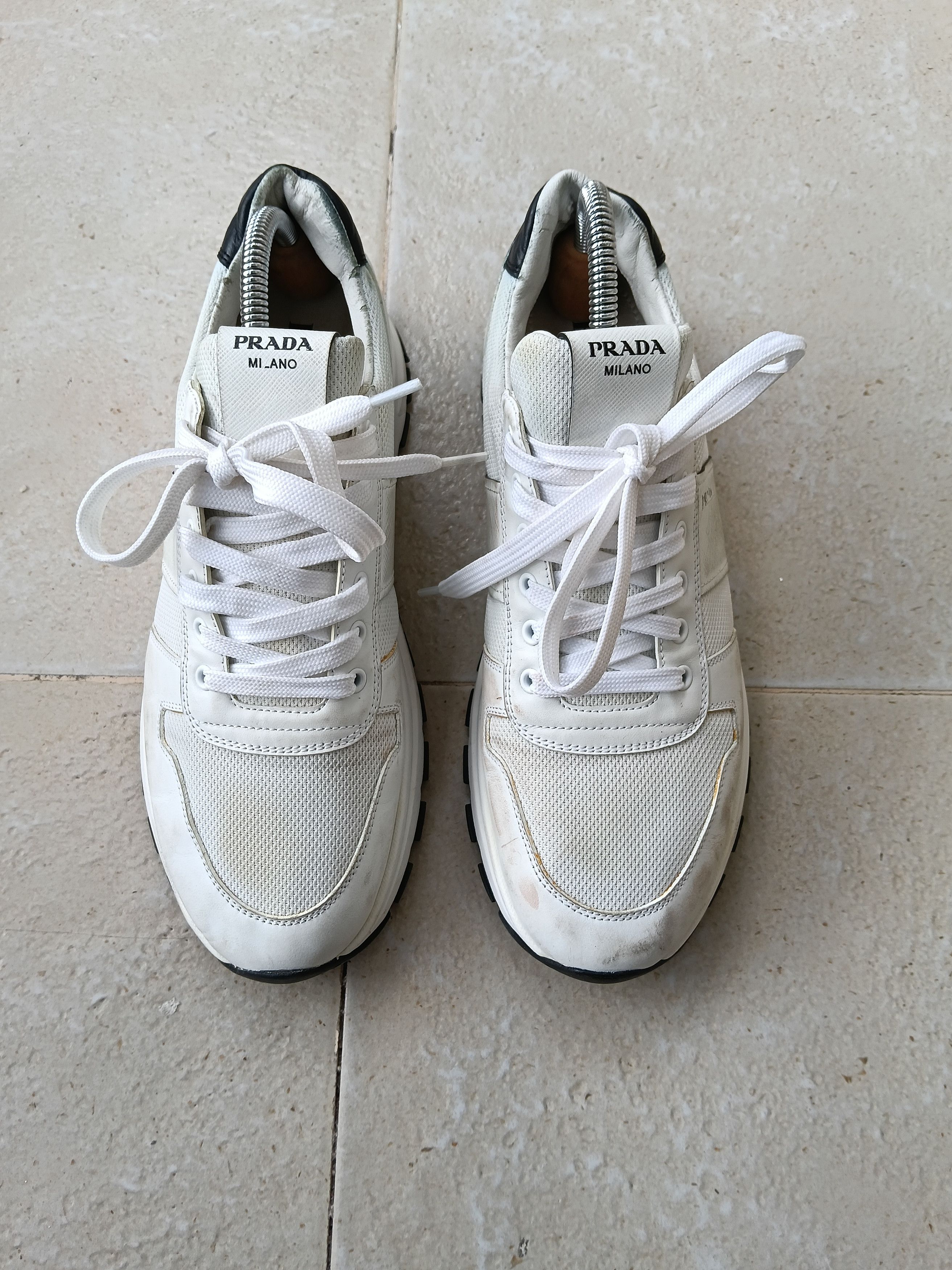Prada Prada prax 01white black leather sneakers Size US 8.5 / EU 41-42 - 7 Thumbnail