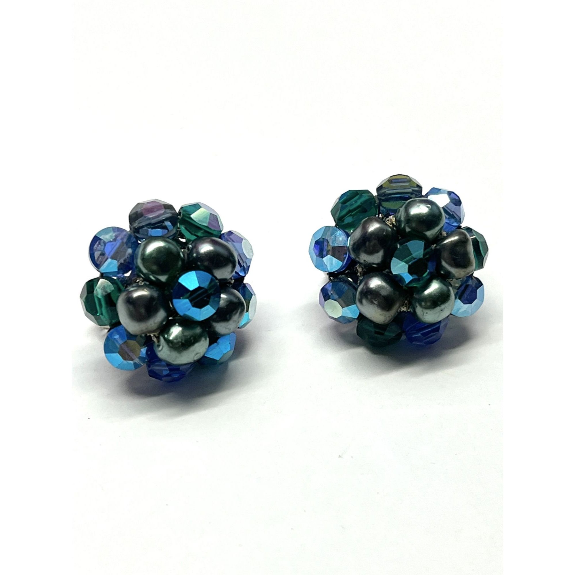 Vogue Vintage Vogue Blue Crystal Cluster Earrings Size ONE SIZE - 3 Thumbnail