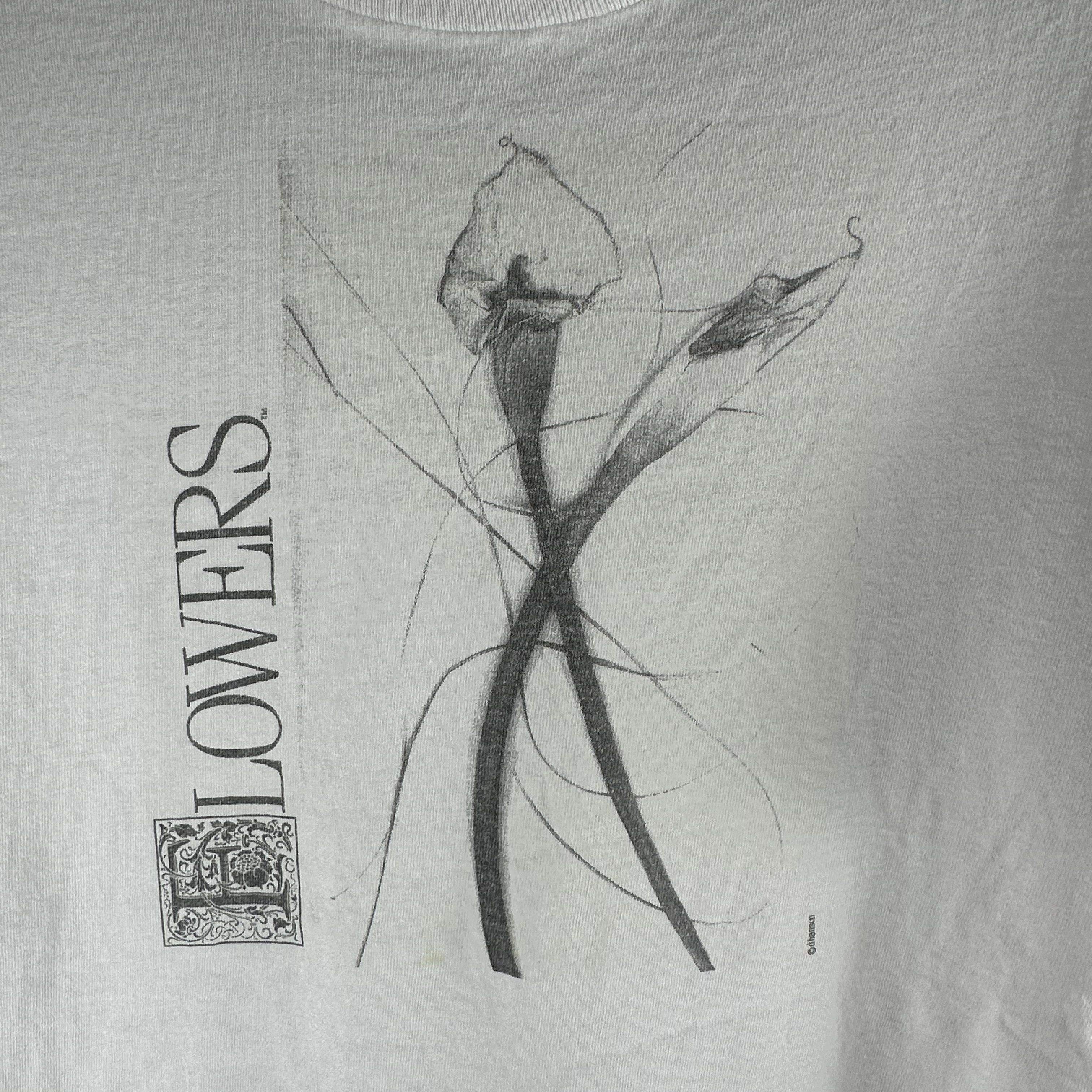 Vintage ​​Vintage 90s Flowers Drawing Artwork Graphic Large T-shirt Size US L / EU 52-54 / 3 - 2 Thumbnail