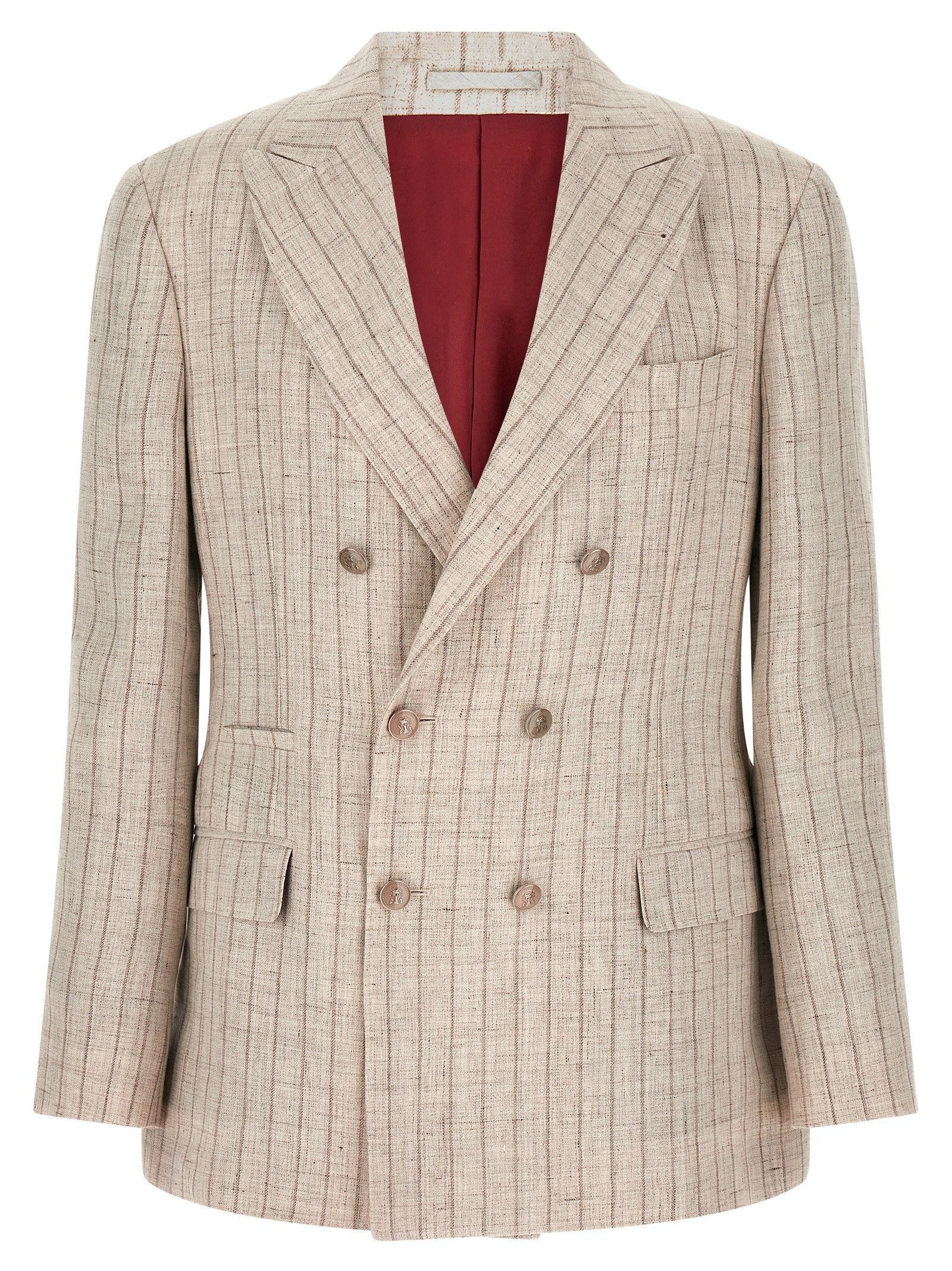 Brunello Cucinelli Pinstripe twill blazer Size US XXL / EU 58 / 5 - 1 Thumbnail