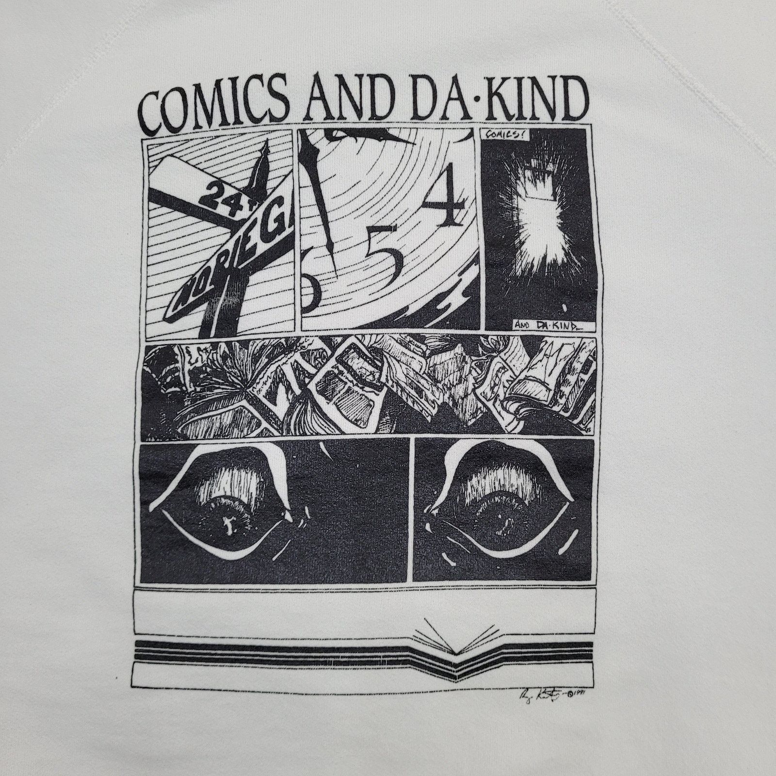 Hanes Vintage 1991 Comics and DA-Kind Sweatshirt Large 21x24 White Size US L / EU 52-54 / 3 - 13 Thumbnail