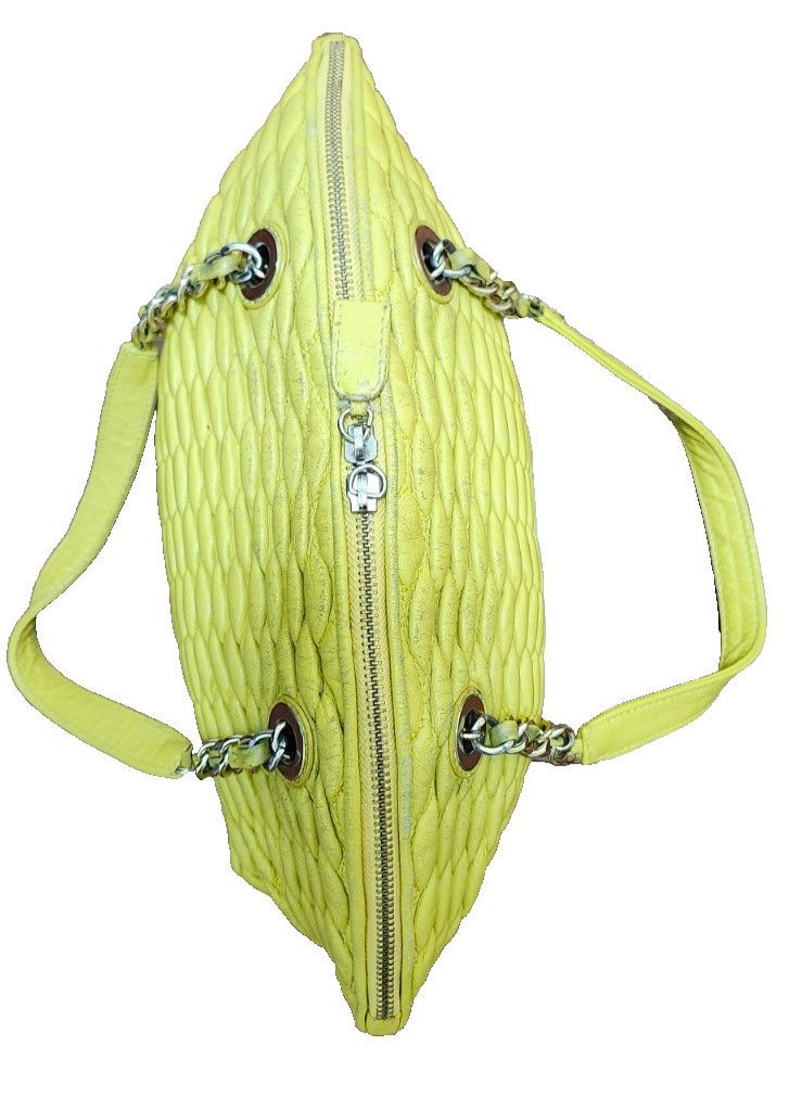 Other Paolo Masi Italy Woven Leather Tote Bag Yellow Leather Size ONE SIZE - 10 Thumbnail