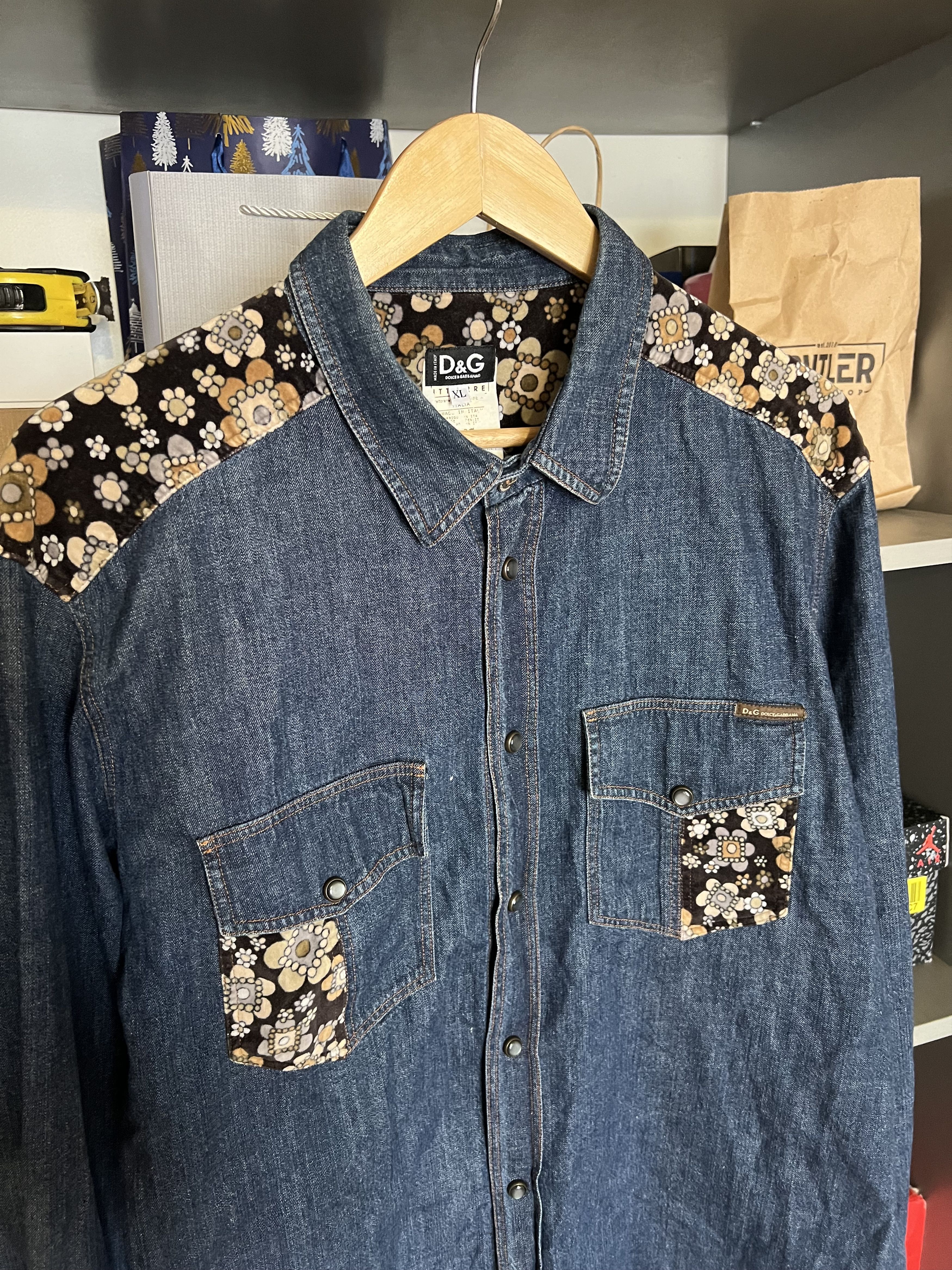 Dolce & Gabbana Vintage Dolce & Gabbana Italian Designer Denim Shirt 90s Size US XL / EU 56 / 4 - 2 Thumbnail