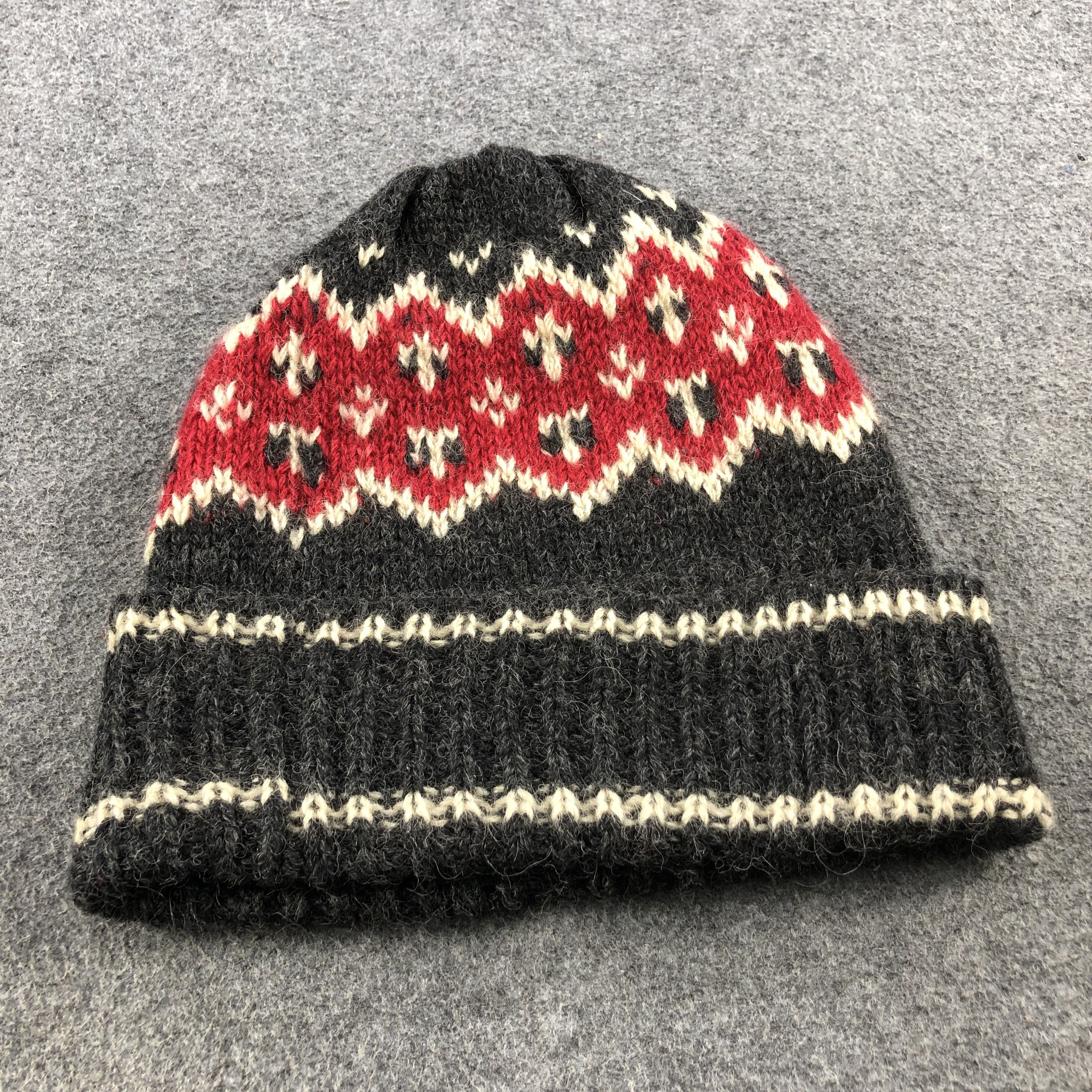 Vintage Fair Isle Knitted Wool Beanie Snowcap Snow Hat B227 Size ONE SIZE - 4 Thumbnail