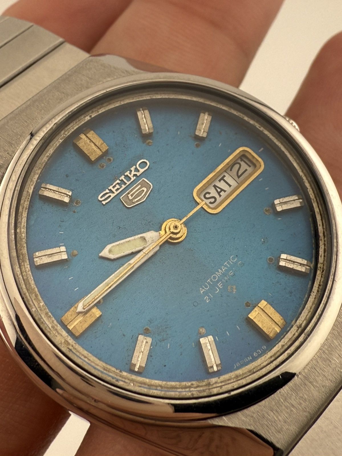 Seiko Seiko 6309 Auto Blue Dial 36mm Vintage Men’s Watch Size 36 - 6 Thumbnail